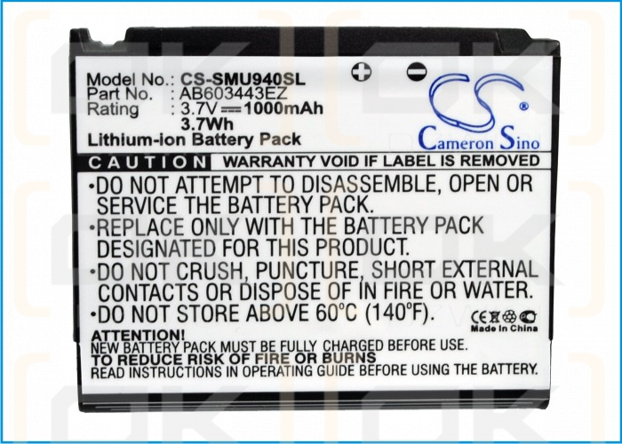 Samsung SCH-U940v / AB603443EZ 1000 mAh Li-Ion 3,7 V (Cameron Sino)