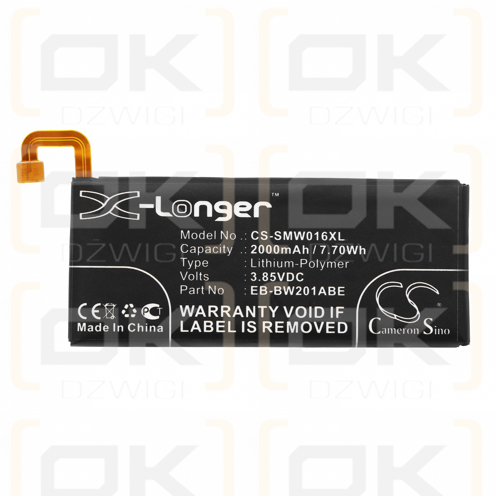 Samsung W2016 / EB-BW201ABE 2000 mAh Li-Polymer 3,85 V (Cameron Sino)