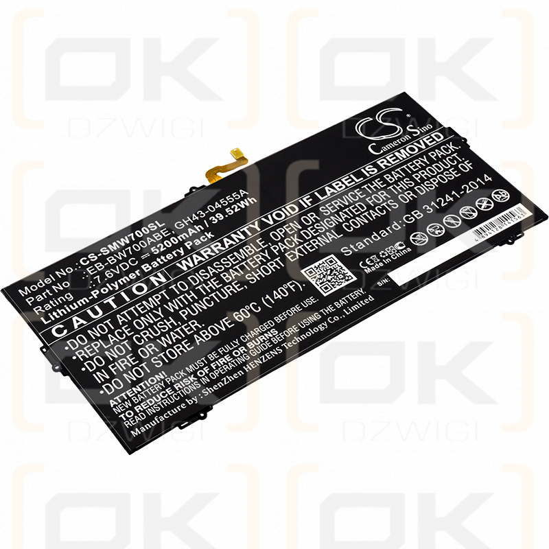 Samsung SM-W708 / EB-BW700ABE 5200 mAh Li-Polímero 7,6 V (Cameron Sino)