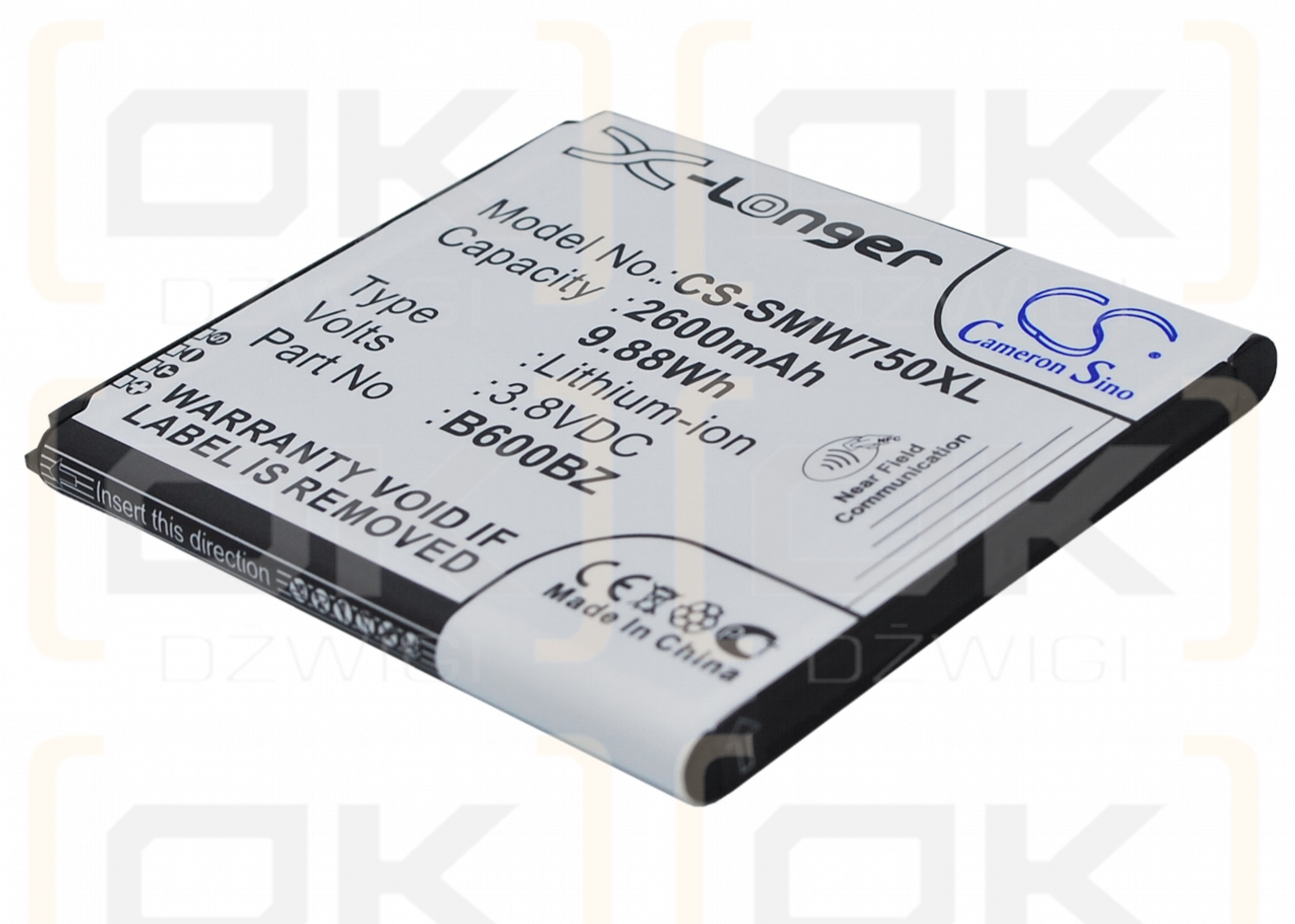 Samsung Huron / B600BZ 2600 mAh Li-Ion 3,8 V (Cameron Sino)