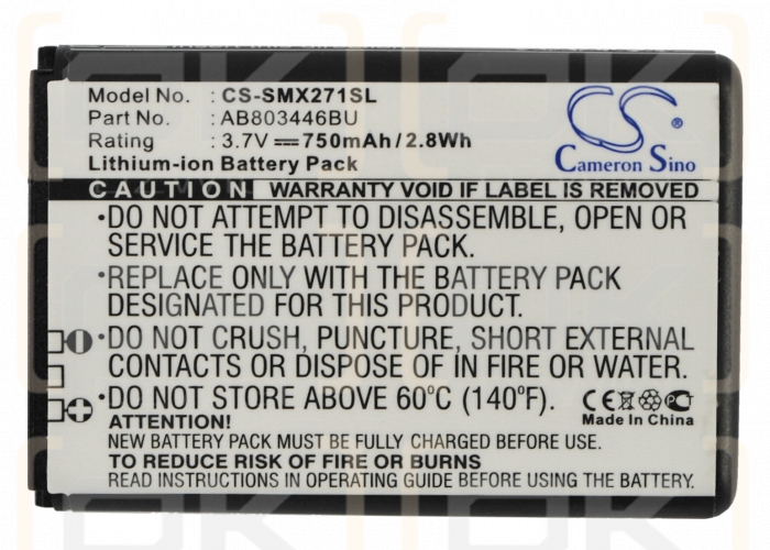 Samsung B2710 Solid / AB803446BU 750 mAh Li-Ion 3,7 V (Cameron Sino)