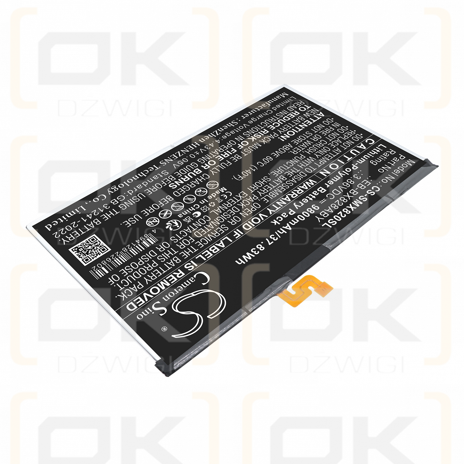 Replacement Battery for Samsung Tab S10 FE+ / EB-BX828ABE 9800 mAh Li-Polymer 3.86 V (Cameron Sino)
