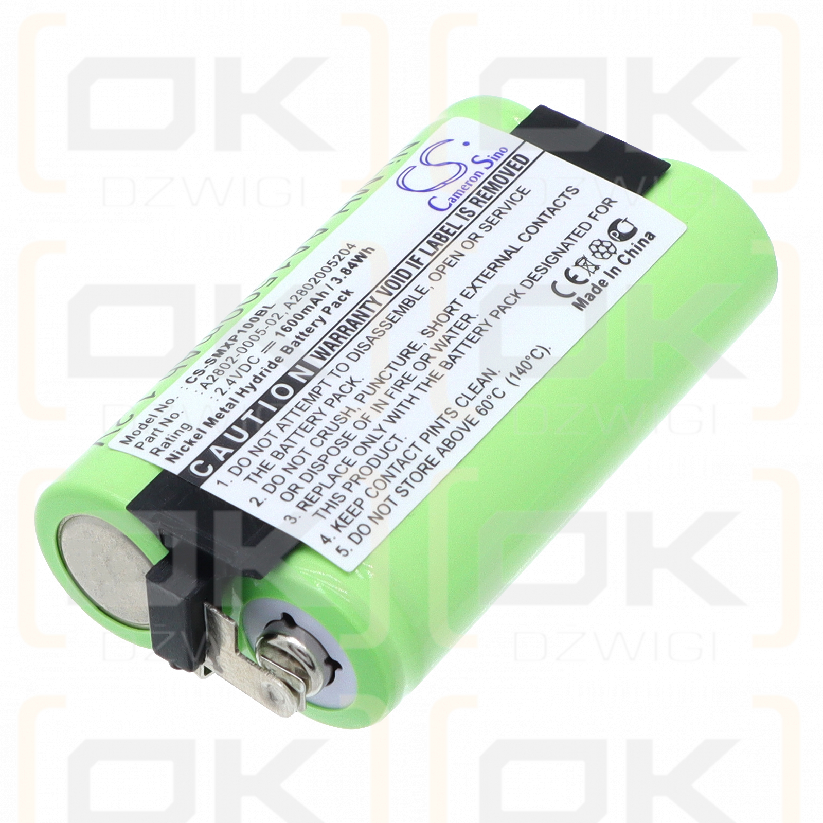 Serie Psion Workabout / A2802-0005-02 1600 mAh Ni-MH 2,4 V (Cameron Sino)