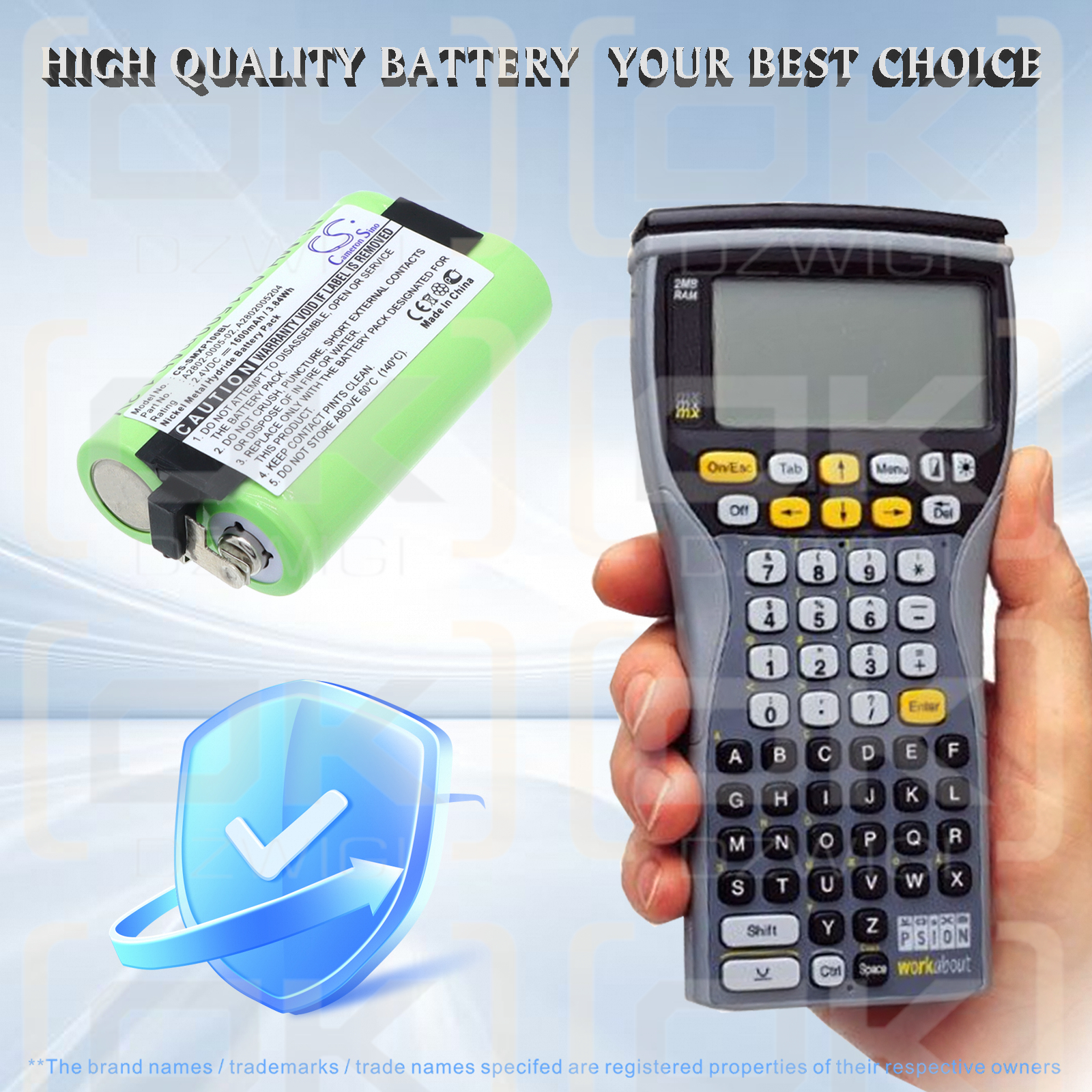 Serie Psion Workabout / A2802-0005-02 1600 mAh Ni-MH 2,4 V (Cameron Sino)