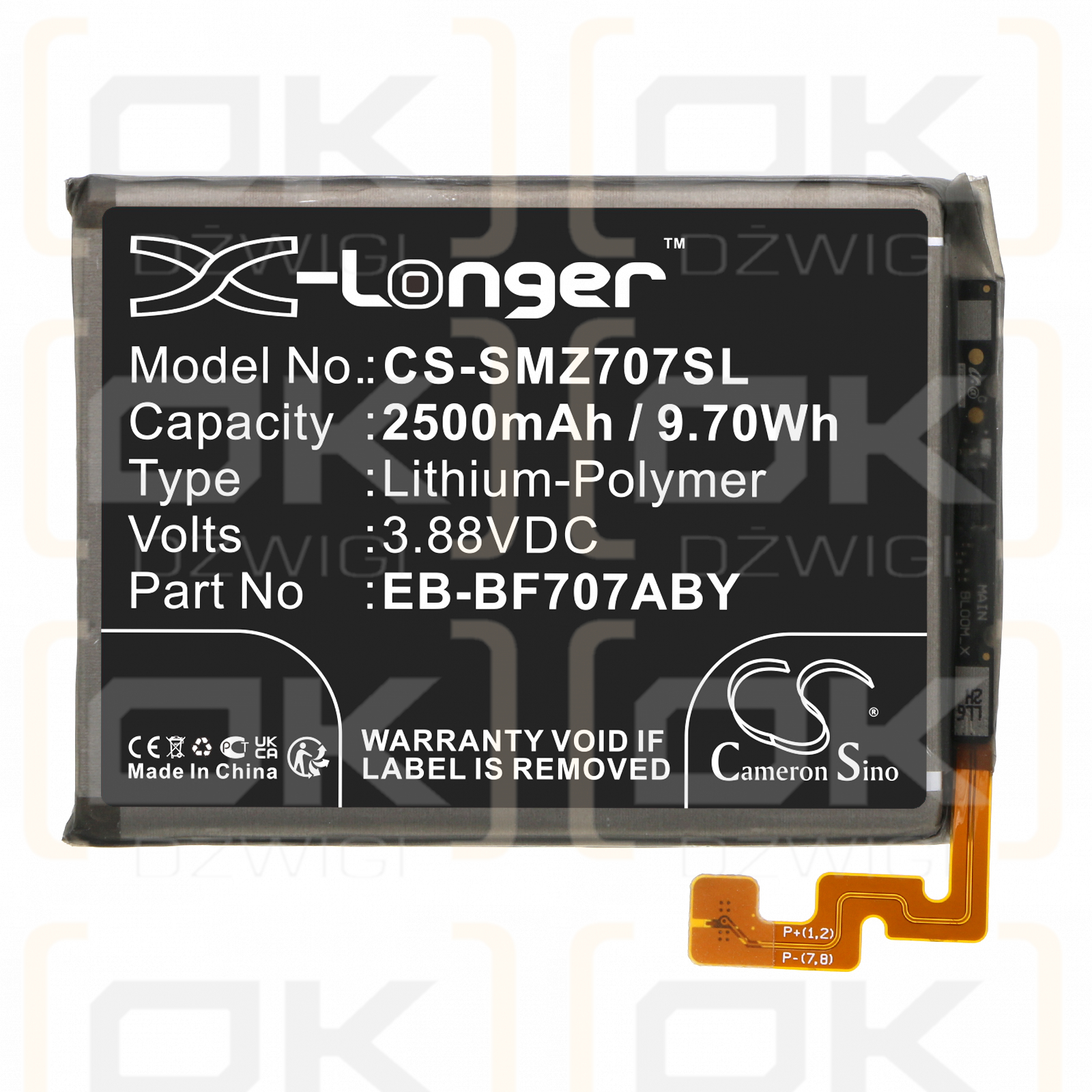 Samsung Galaxy Z Flip F707U / EB-BF707ABY 2500mAh Li-Polímero 3.88V (Cameron Sino)