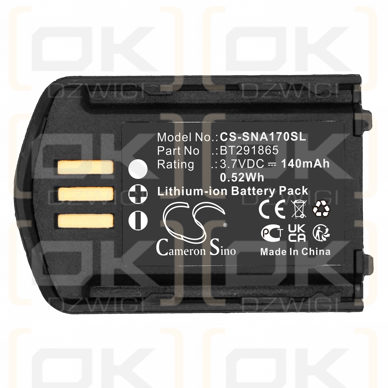 Snom A170 / BT291865 140mAh Li-ion 3.7V (Cameron Sino)