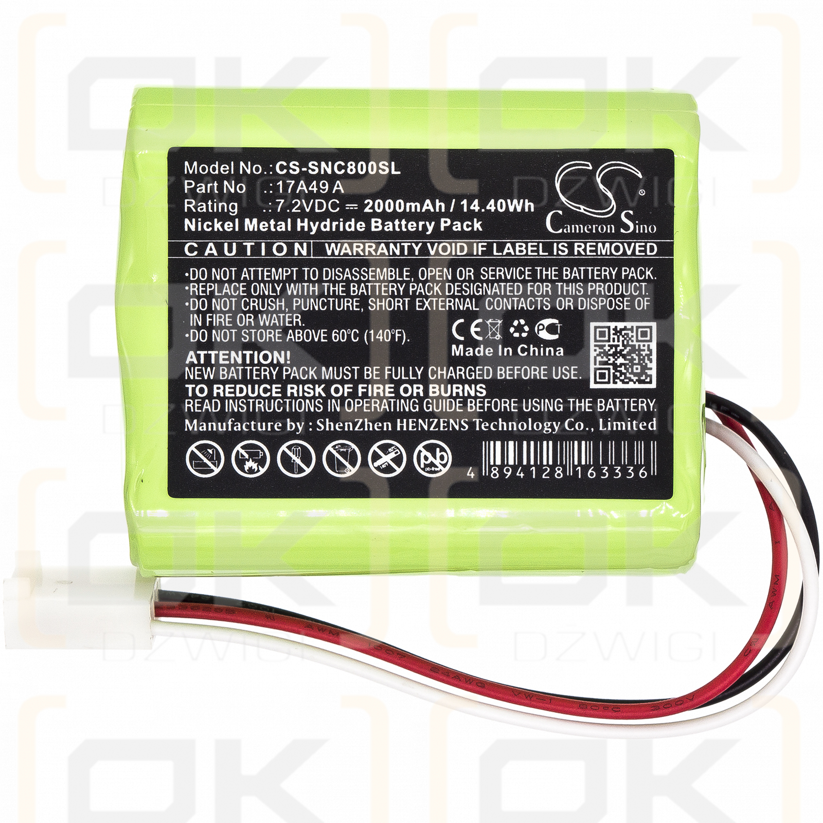 Sencore AVT-800217 D / 17A49 A 2000mAh Ni-MH 7.2V (Cameron Sino)