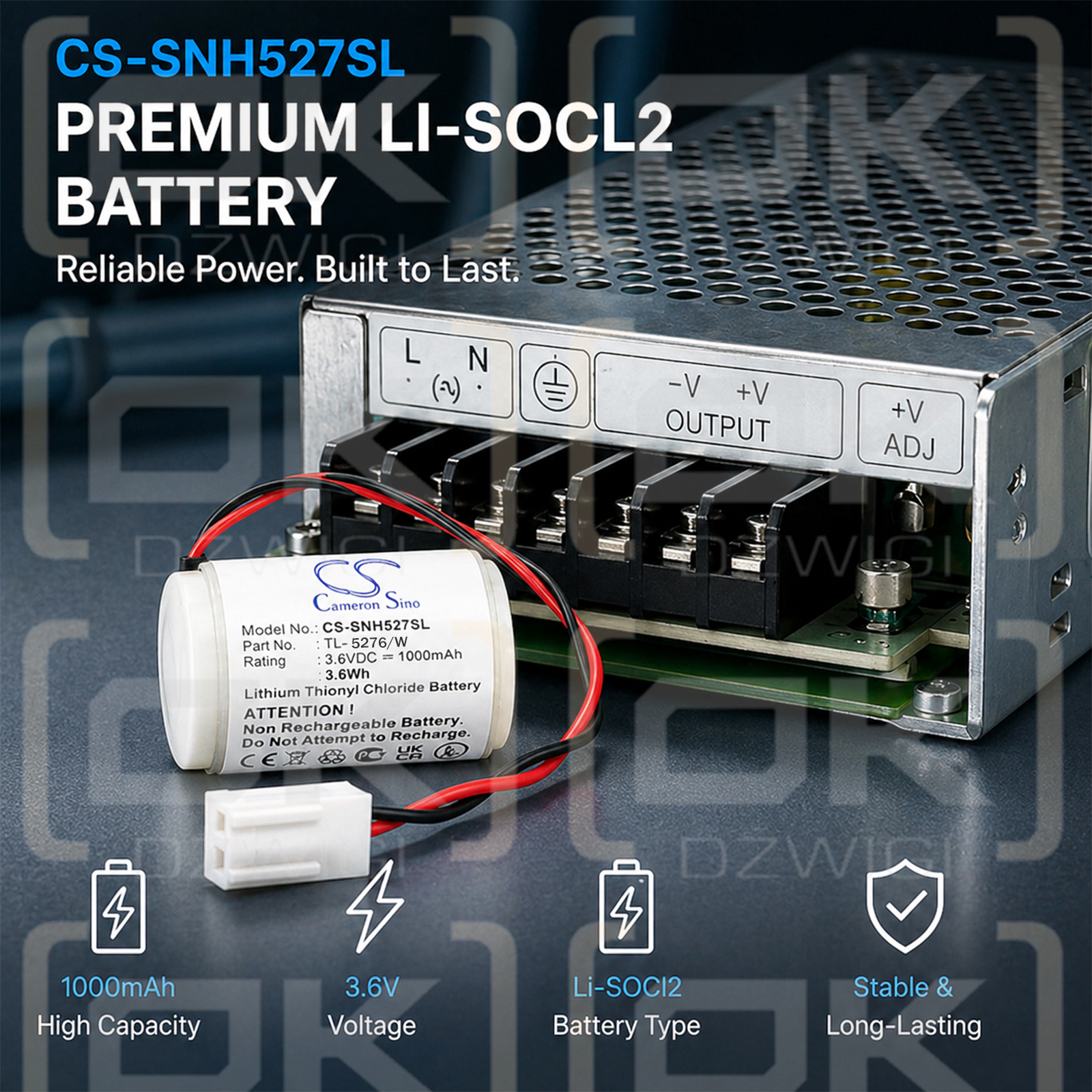 Bateria zamienna do Sonnenschein Sonnecell TL-5276/W / TL-5276/W 1000 mAh Li-SOCl2 3.6 V (Cameron Sino)