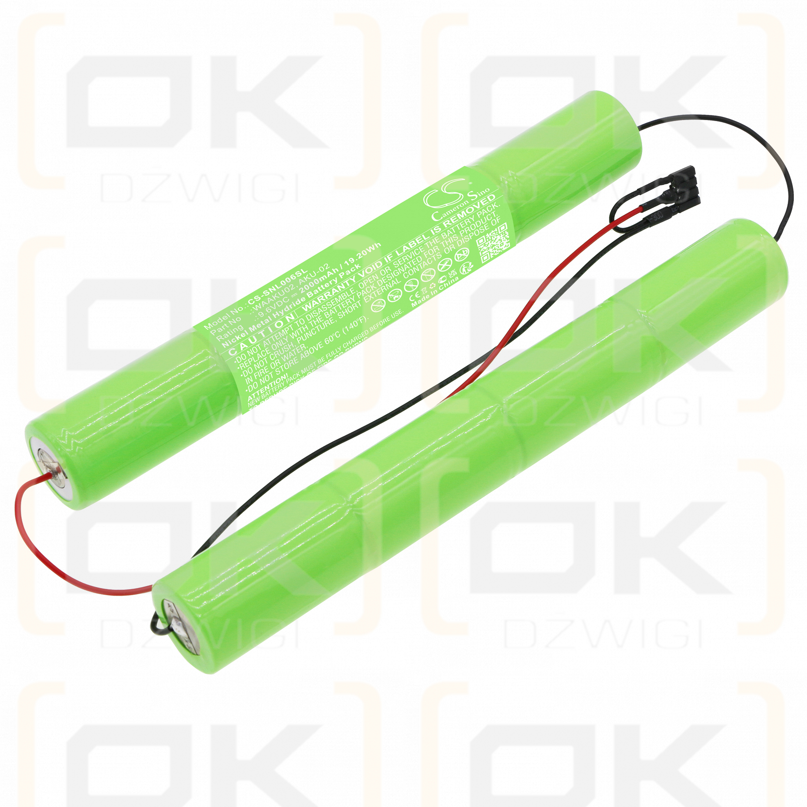 SONEL / WAAKU02 2000mAh Ni-MH 9.6V (Cameron Sino)