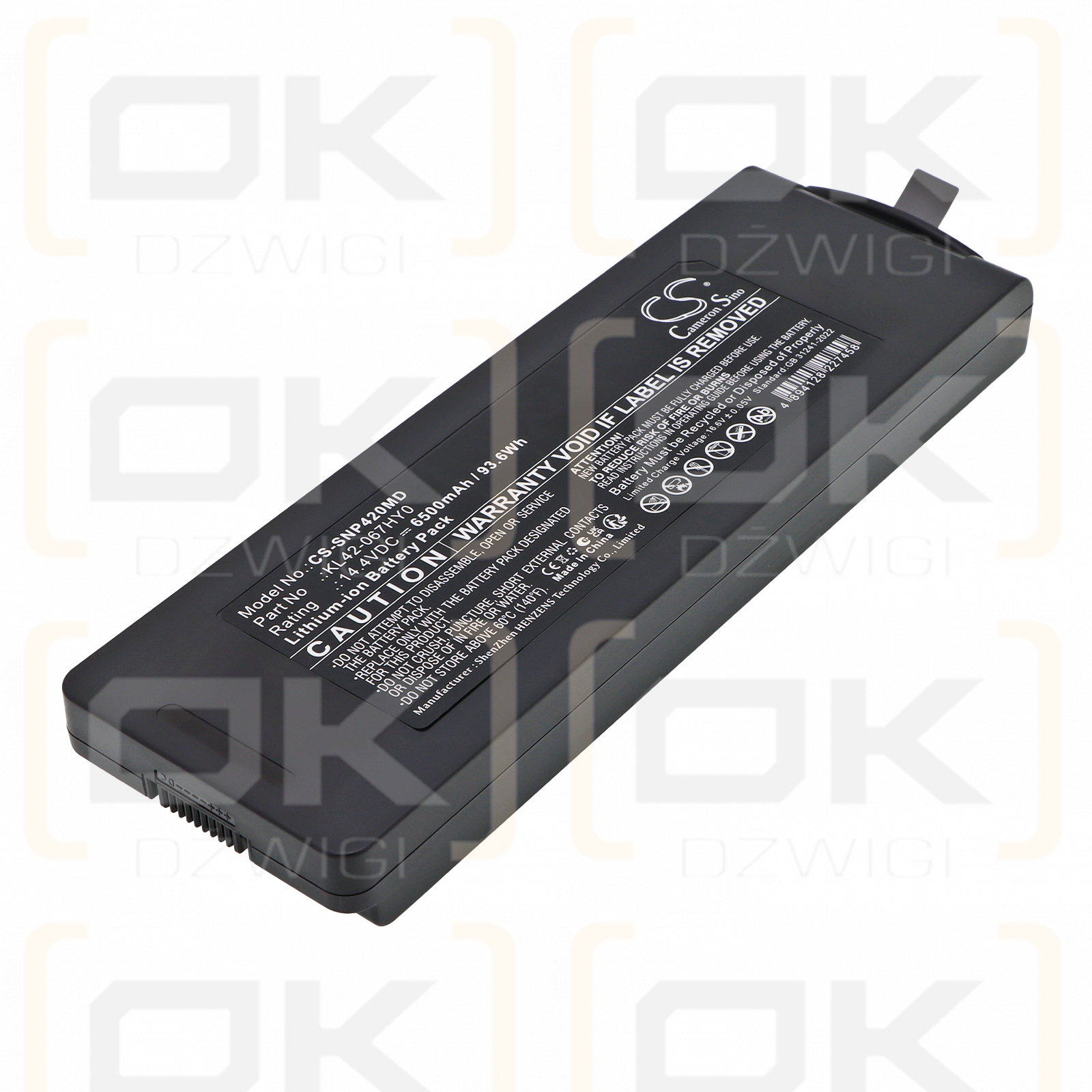 Ersatzakku für SonoScape / KL42-067HY0 6500 mAh Li-Ion 14,4 V (Cameron Sino)