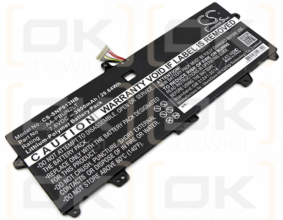 Samsung NP900X3L-K04 / AA-PBUN2LT 3900 mAh Li-Polymer 7.6 V (Cameron Sino)