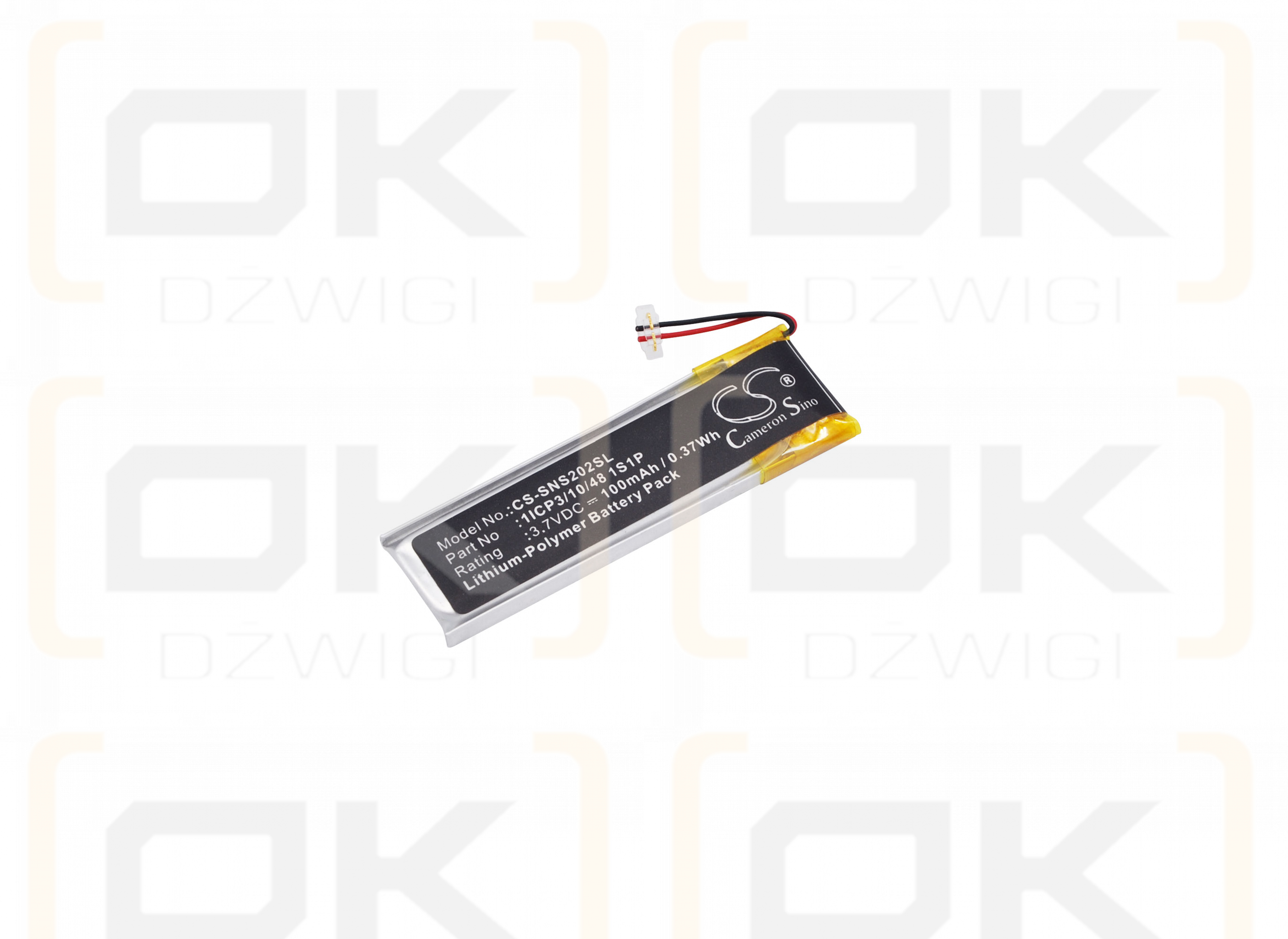 Sony NW-S205F / 1ICP3/10/48 1S1P 100 mAh Li-Polymer 3.7 V (Cameron Sino)