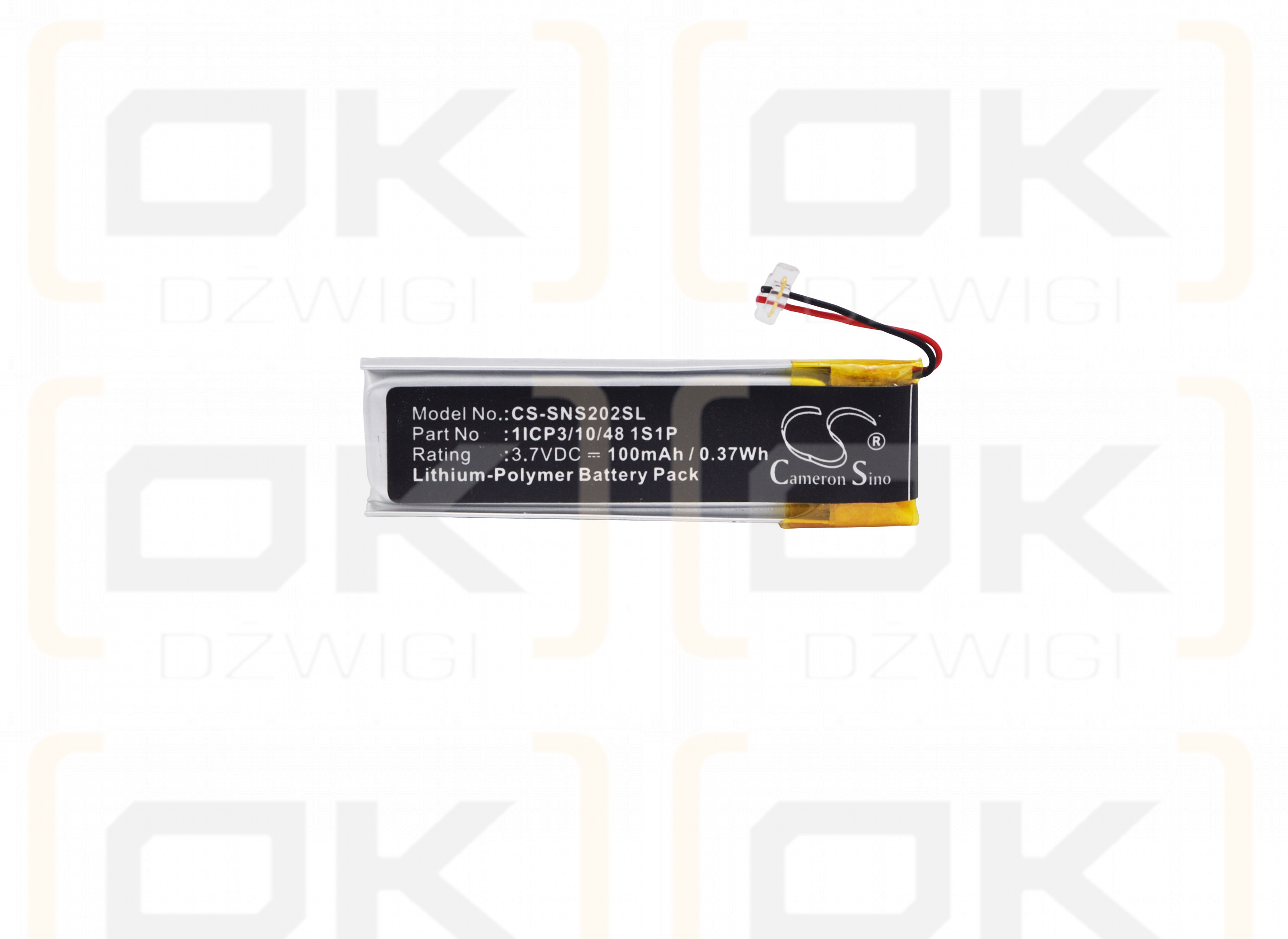 Sony NW-S205F / 1ICP3/10/48 1S1P 100 mAh Li-Polymer 3.7 V (Cameron Sino)