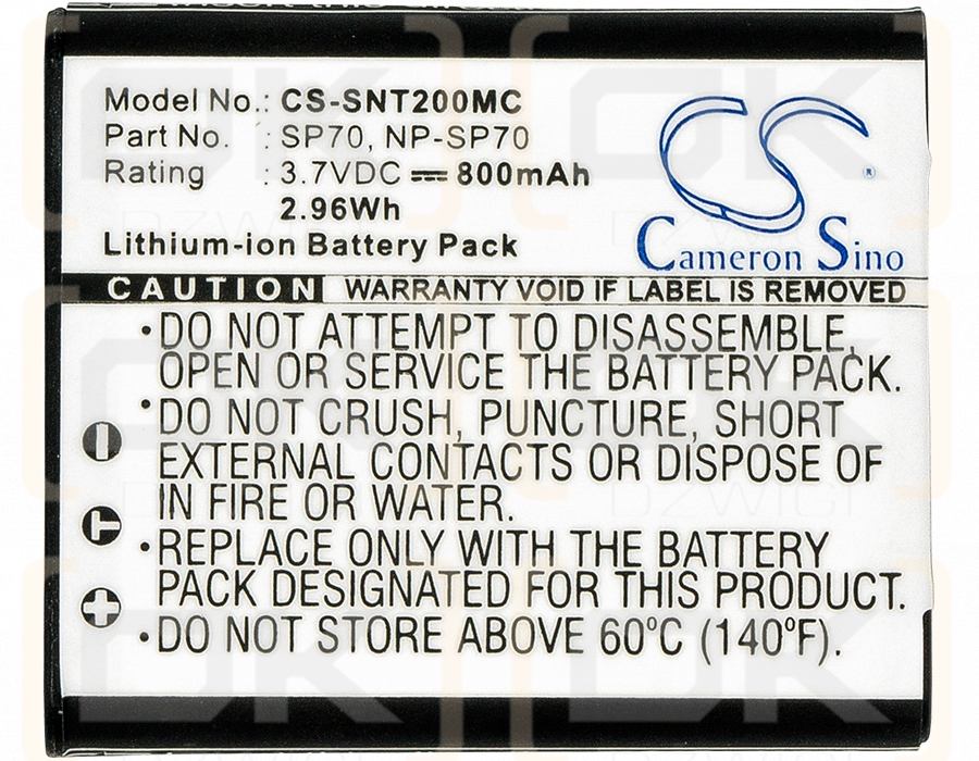 Sony MDR-100ABN / SP70 800mAh Li-ion 3.7V (Cameron Sino)