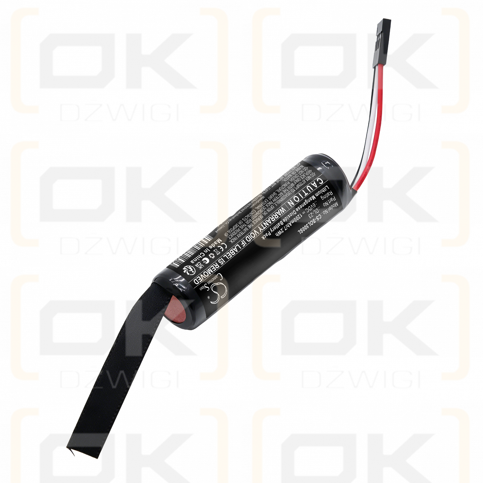 Batería de repuesto para Omnilock 5002 / DL-23 1200 mAh Li-MnO2 6V (Cameron Sino)
