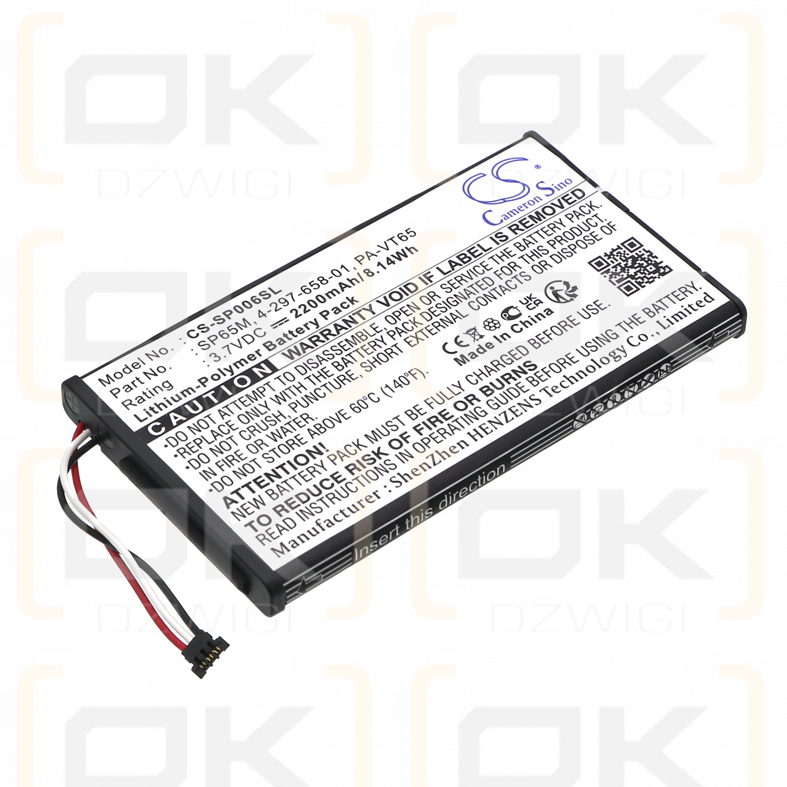 Sony PSV 1000 / SP65M 2200 mAh Li-Polymer 3,7 V (Cameron Sino)