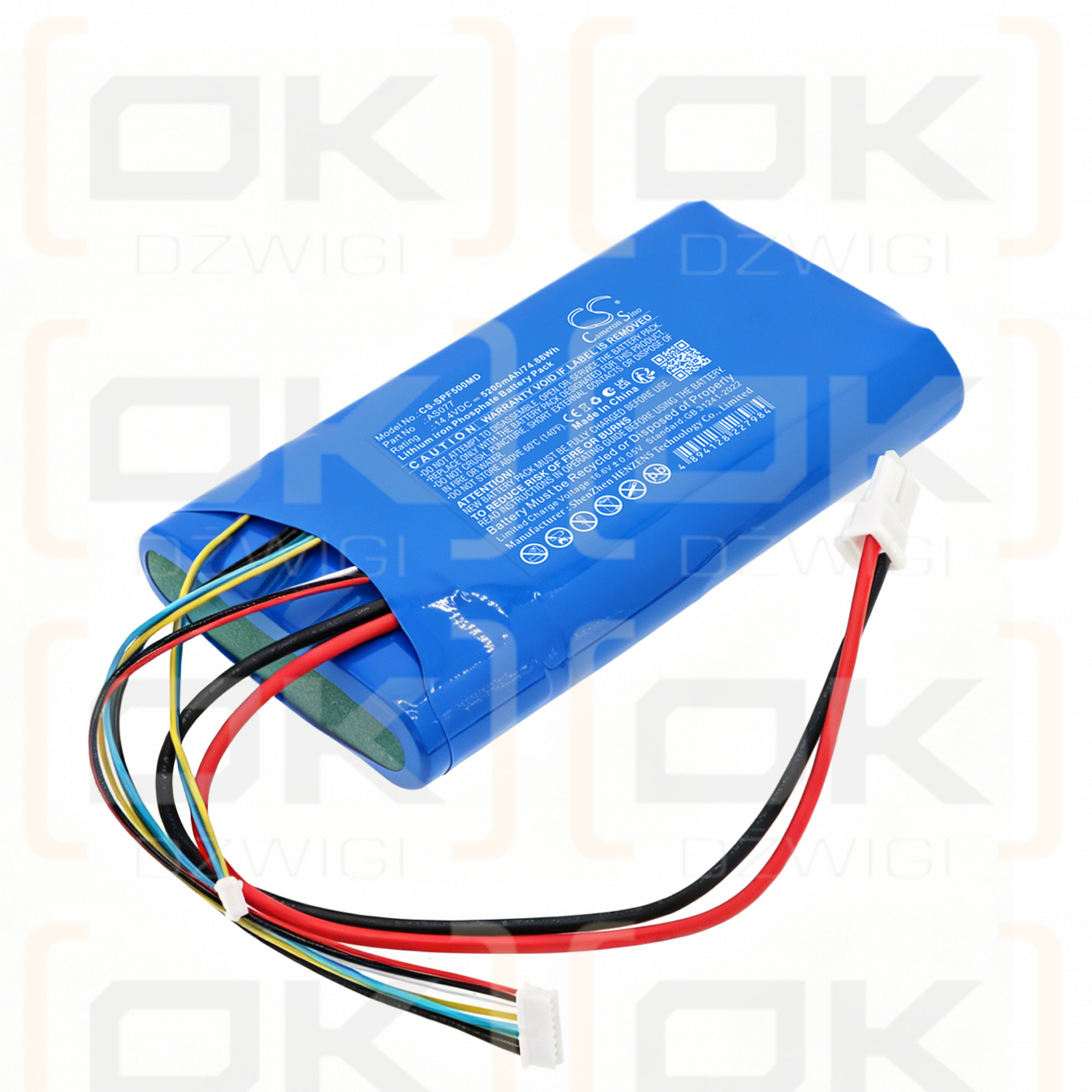 Ersatzakku für AirSep FreeSthle 5 Oxyegn / AS077 5200 mAh LiFePO4 14,4 V (Cameron Sino)