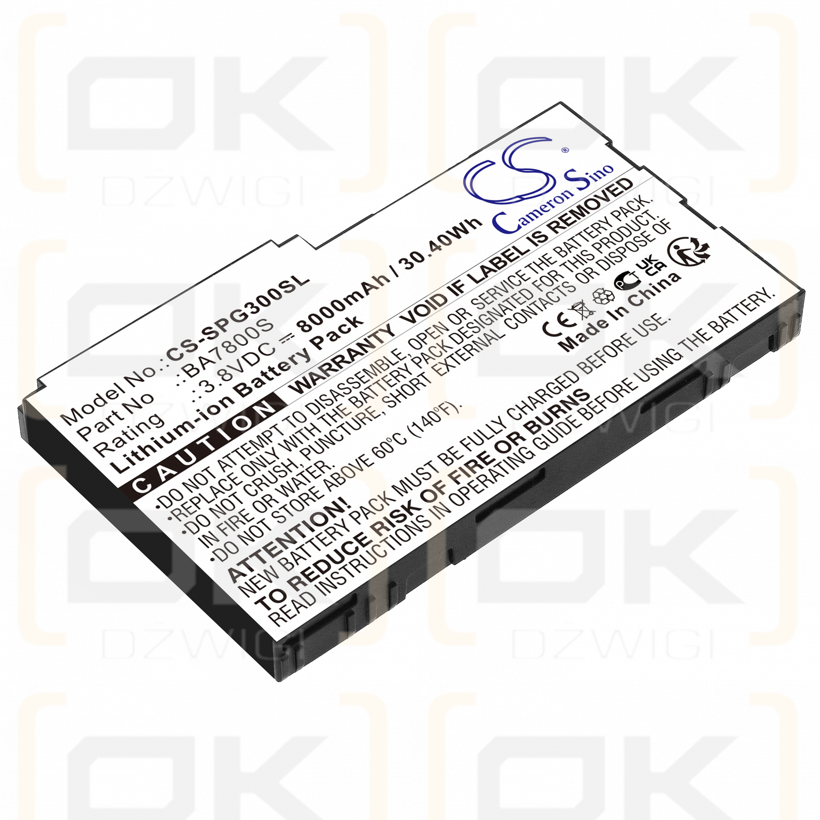 Sonim RS60 / BA7800S 8000 mAh Li-Ion 3,8 V (Cameron Sino)