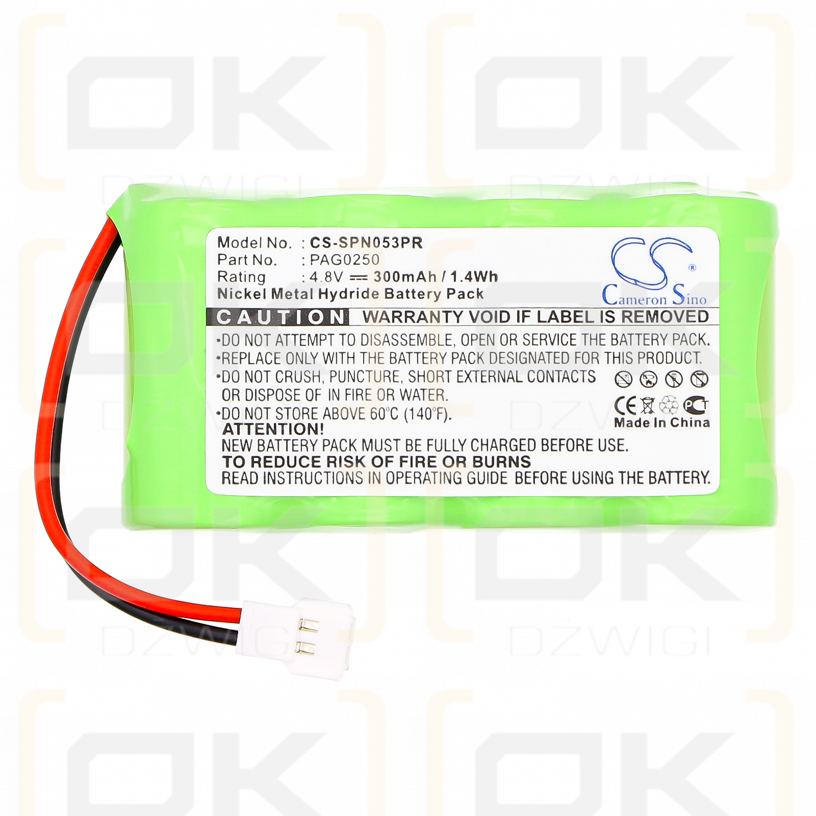 Signologies Perpect Pager / PAG0250 300 mAh Ni-MH 4,8 V (Cameron Sino)