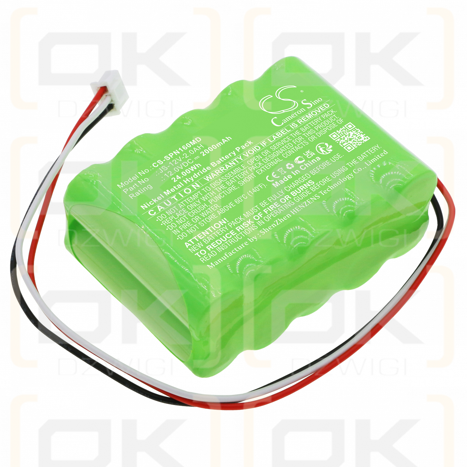 SinoMDT SN-50C6 / JS-12V-2.0AH 2000 mAh Ni-MH 12,0 V (Cameron Sino)