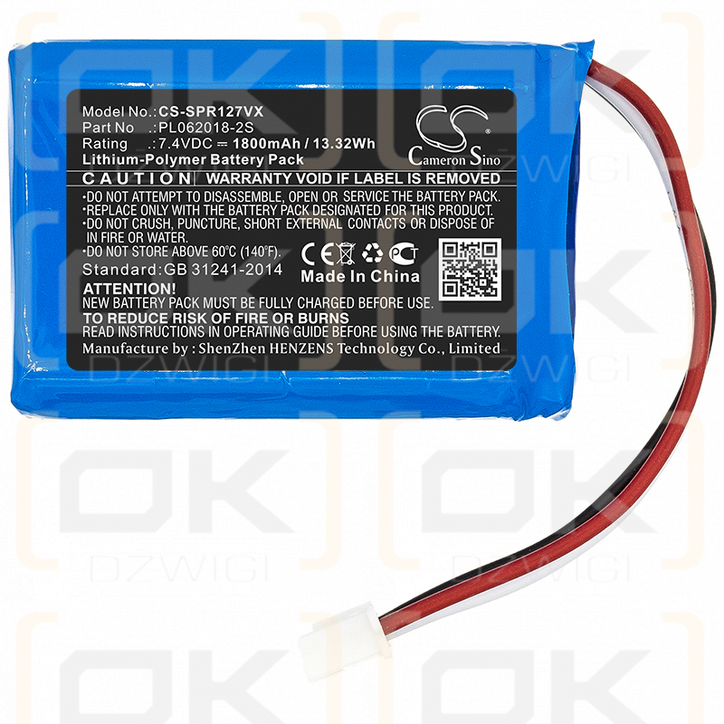 Sichler PR-127 / PL062018-2S 1800 mAh Li-Polymer 7,4 V (Cameron Sino)