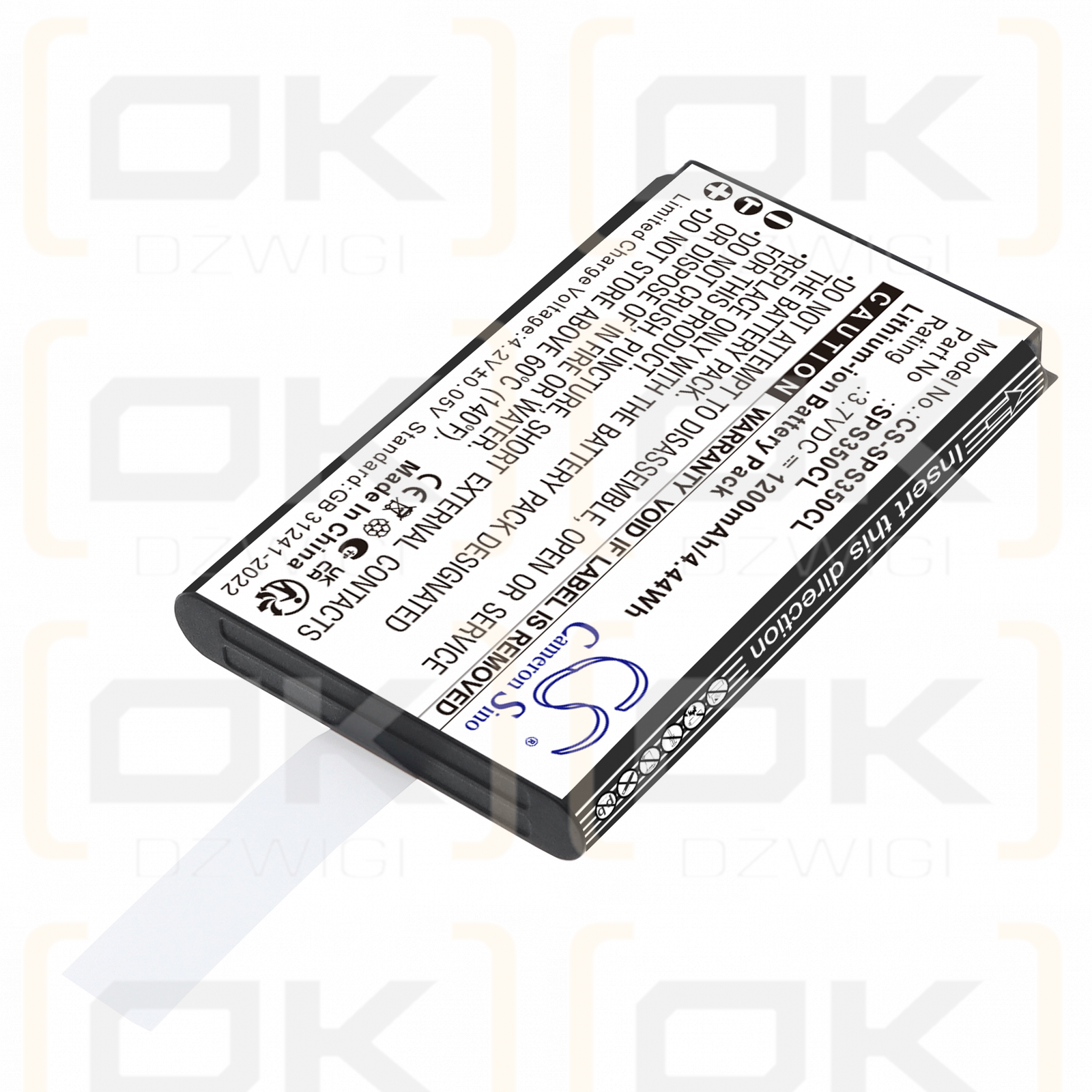 SpectraLink S37 S35 DECT-Mobilteil 1200 mAh Li-Ionen 3,7 V (Cameron Sino)