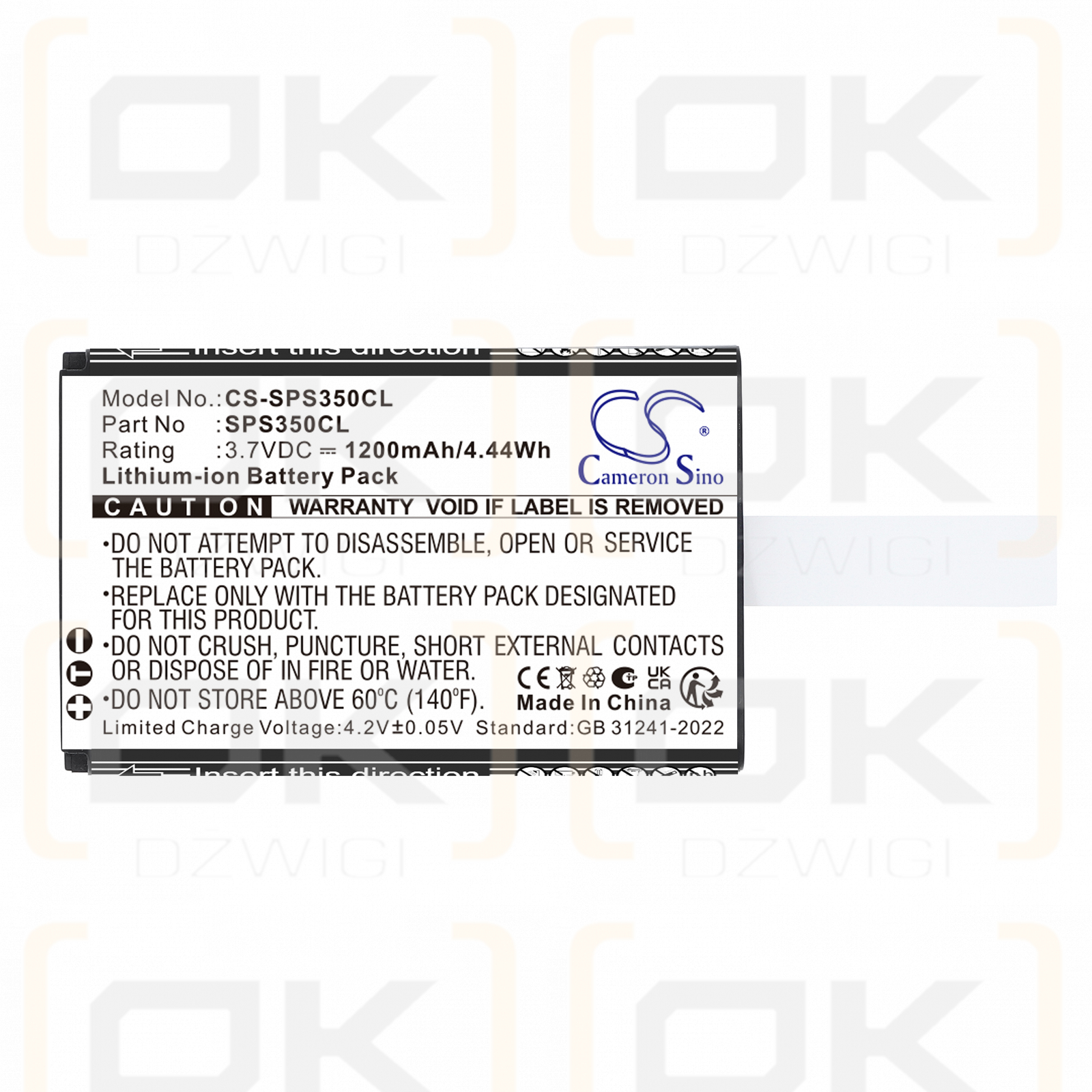 SpectraLink S37 S35 DECT-Mobilteil 1200 mAh Li-Ionen 3,7 V (Cameron Sino)