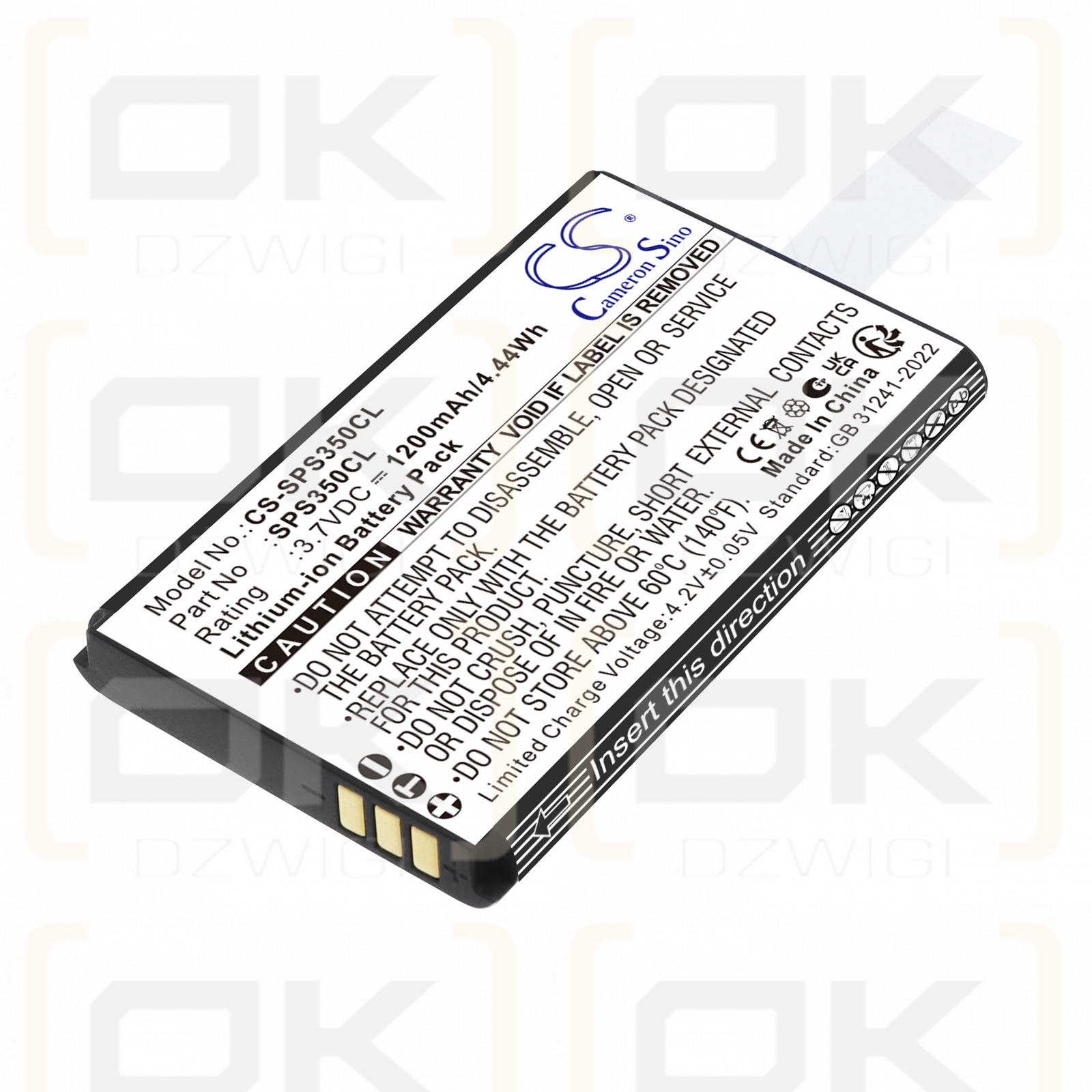 SpectraLink S37 S35 DECT-Mobilteil 1200 mAh Li-Ionen 3,7 V (Cameron Sino)