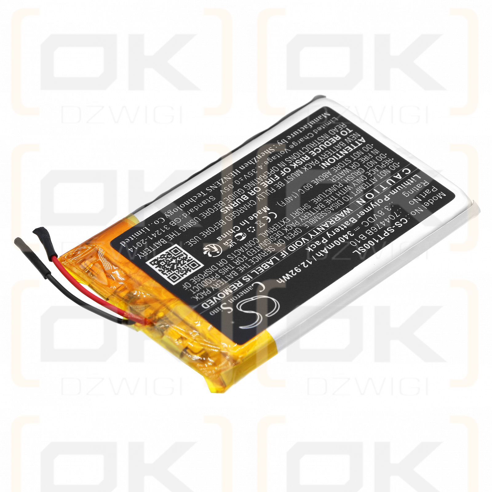 SPOT SPOTXB / 704476B B10 3400 mAh Li-Polymer 3,8 V (Cameron Sino)