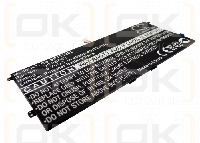 Sony SGPT133 / SGPBP03 6000 mAh Li-Polímero 3,7 V (Cameron Sino)