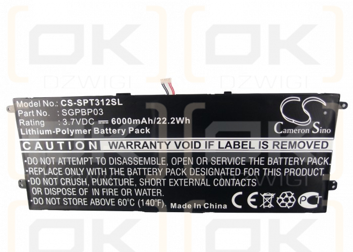 Sony SGPT133 / SGPBP03 6000 mAh Li-Polímero 3,7 V (Cameron Sino)