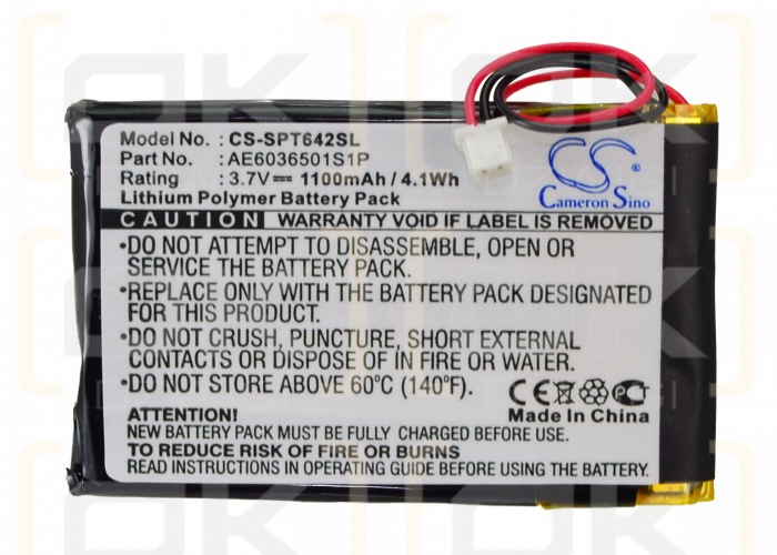 Spetrotec 4642-E434-V12 SEG/N / AE6036501S1P 1100 mAh Li-Polymer 3,7 V (Cameron Sino)