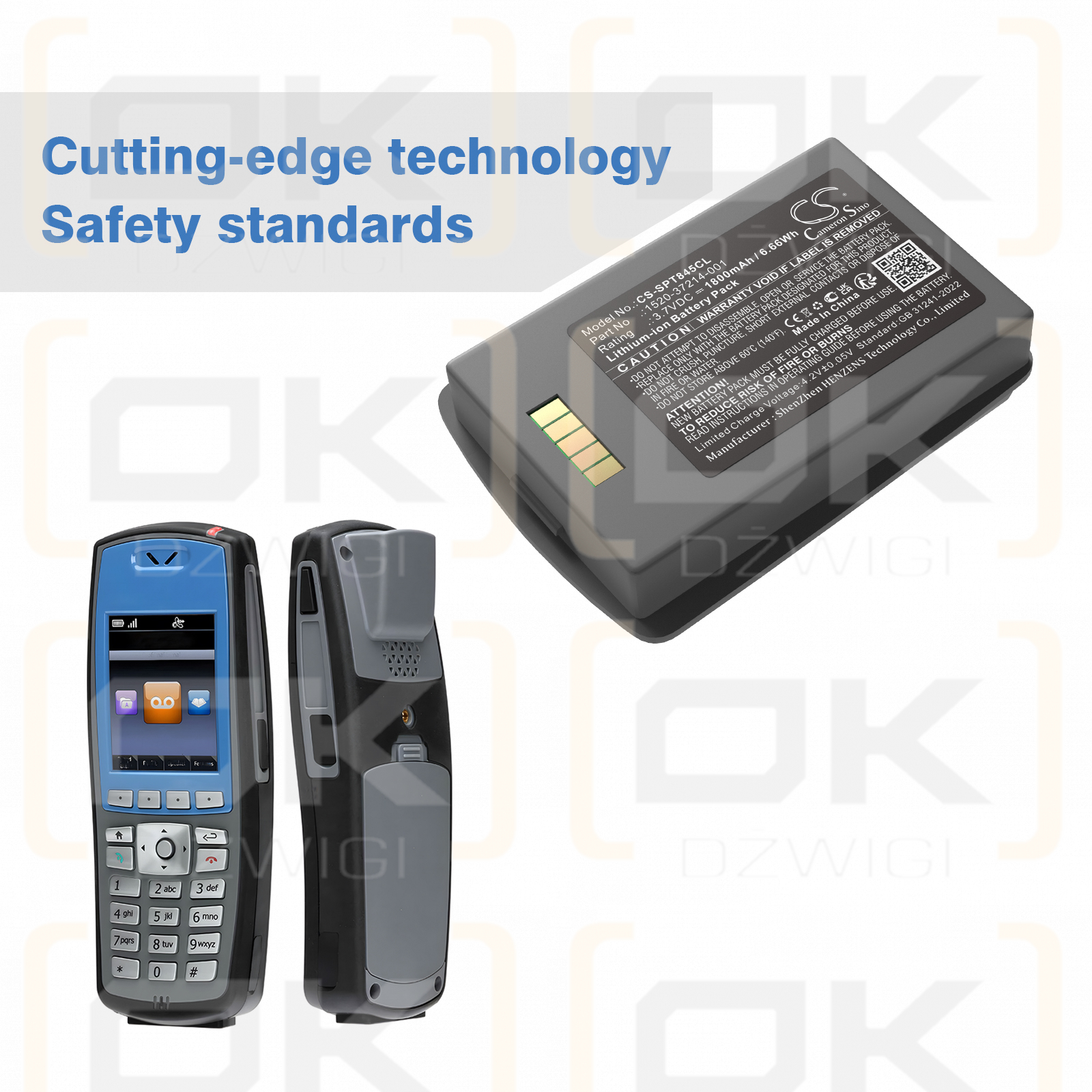 Spectralink RS657 / 1520-37214-001 1800mAh Li-polímero 3.7V (Cameron Sino)
