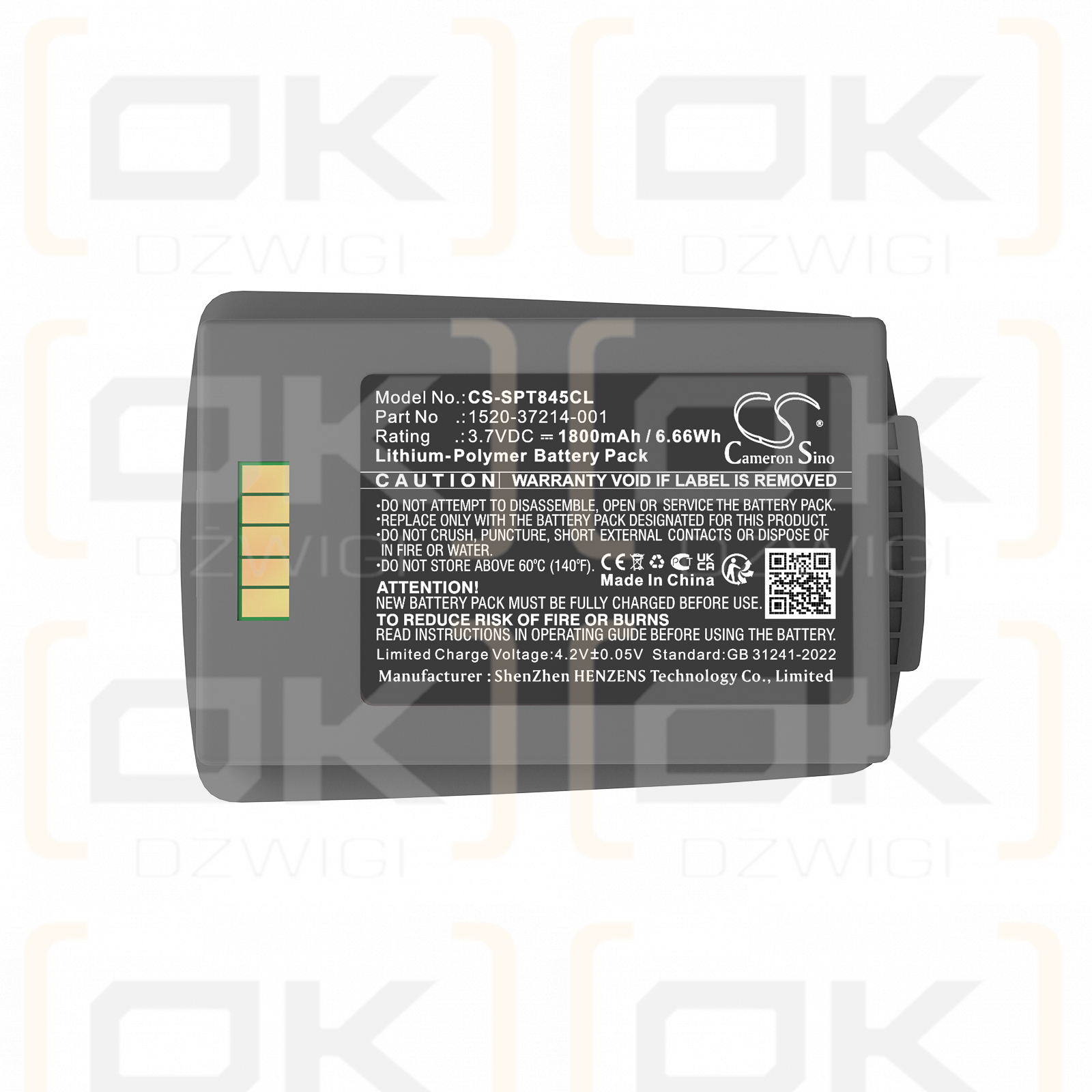 Spectralink RS657 / 1520-37214-001 1800mAh Li-polímero 3.7V (Cameron Sino)