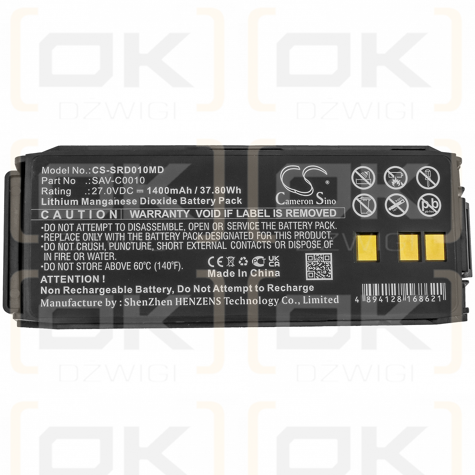 SaverOne Semi Automatic / SAV-C0010 1400mAh Li-MnO2 27.0V (Cameron Sino)