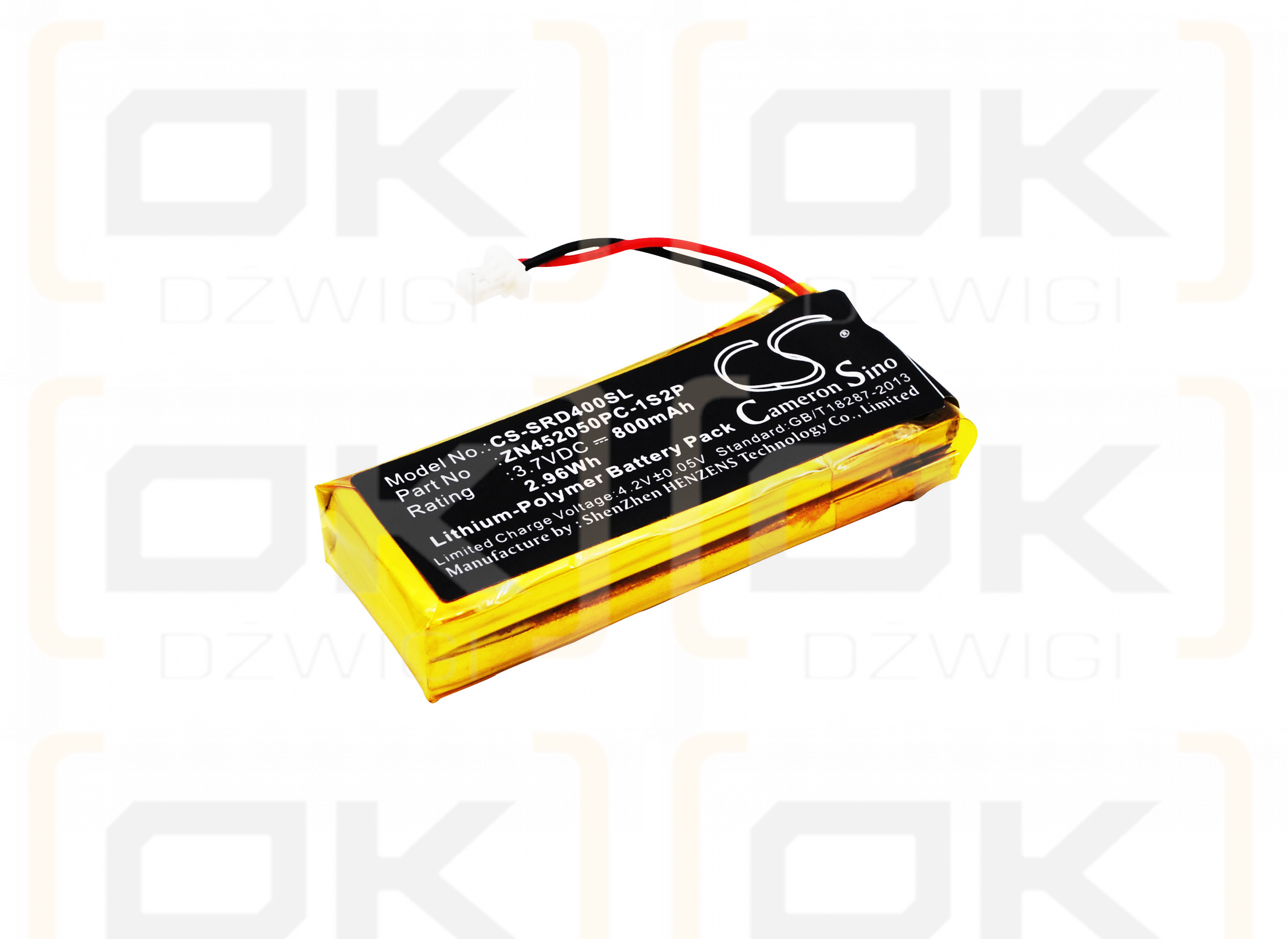 Cardo Scala Rider G9x / ZN452050PC-1S2P 800mAh Li-Polímero 3.7V (Cameron Sino)