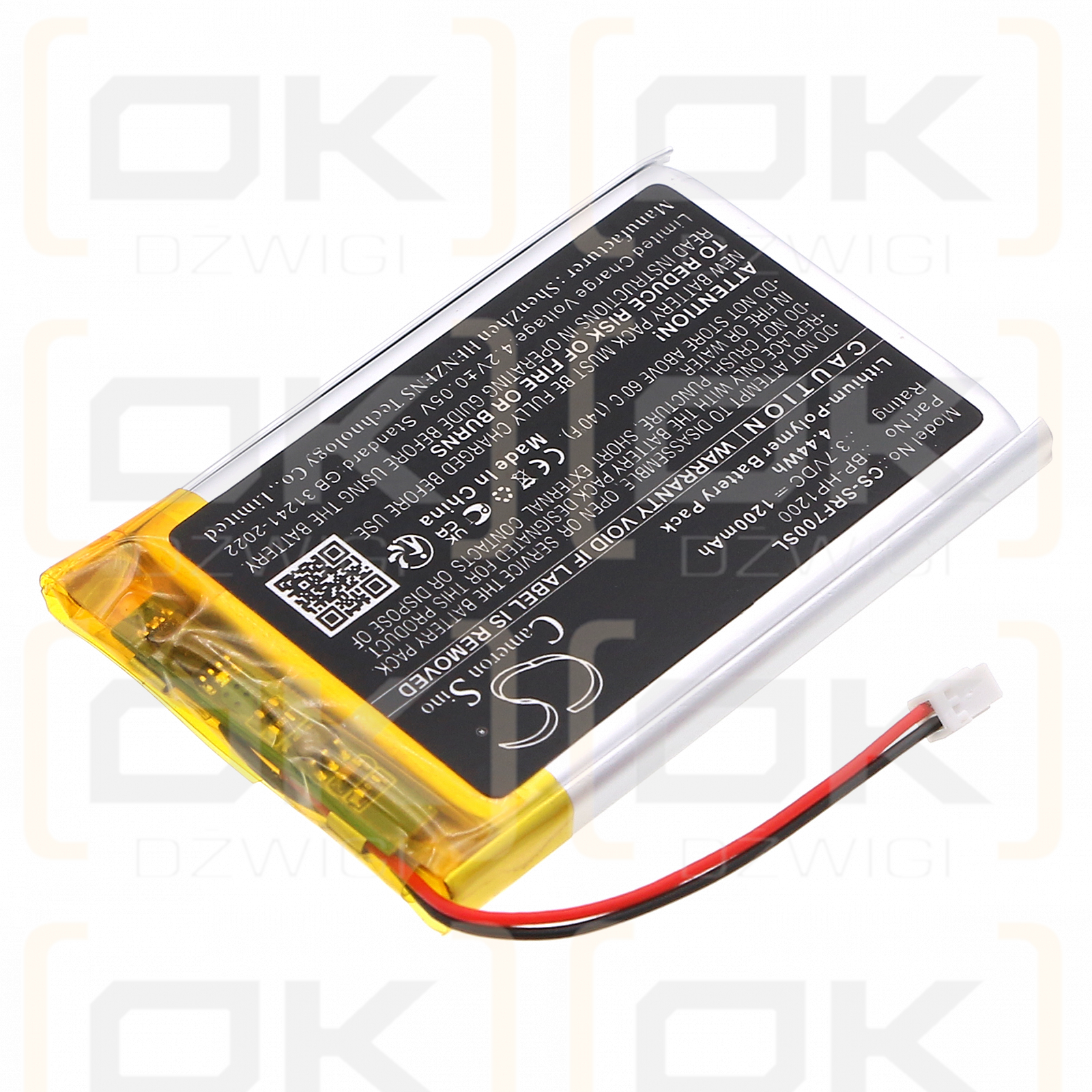 Sony MDR-RF7100 / BP-HP1200 1200mAh Li-Polymer 3.7V (Cameron Sino)