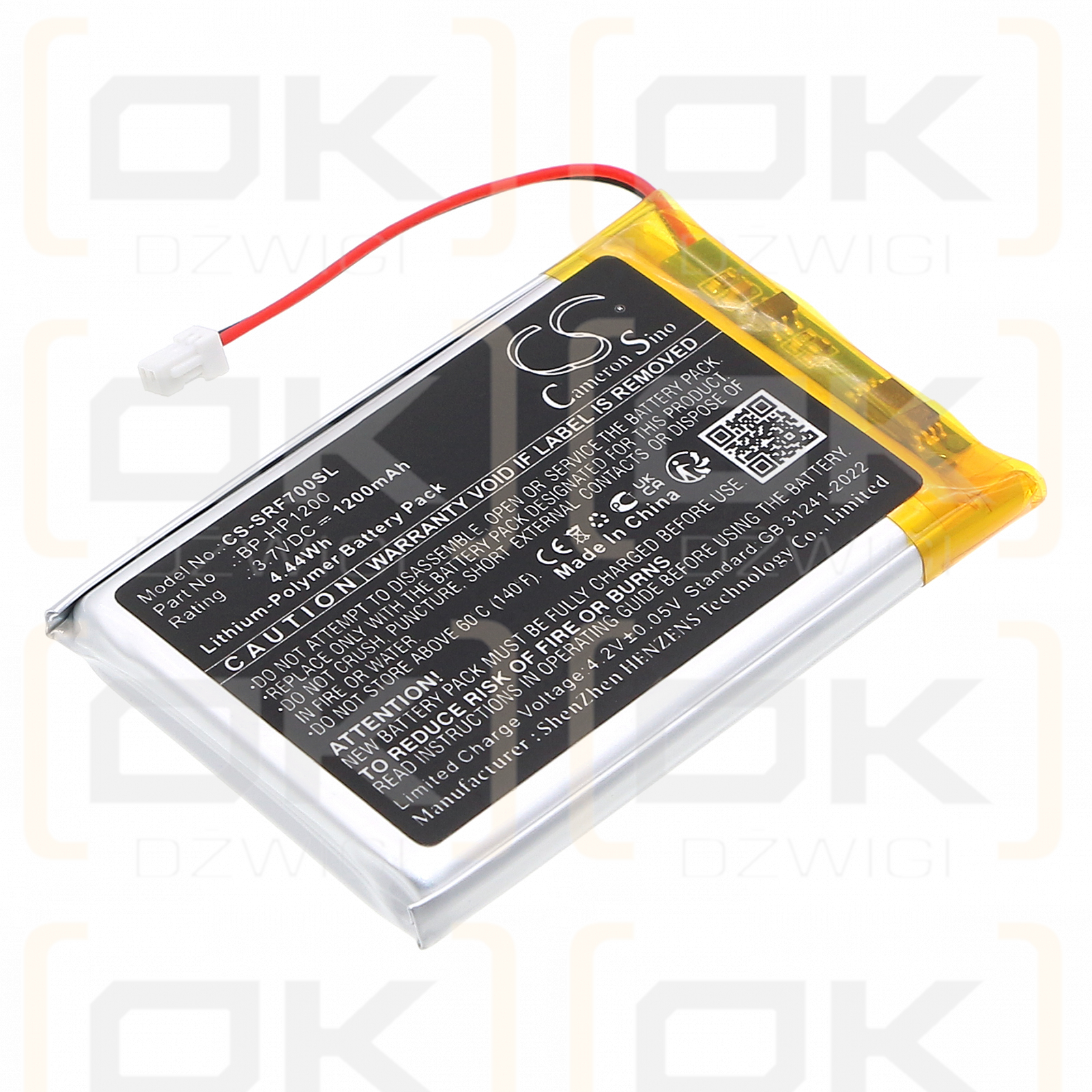 Sony MDR-RF7100 / BP-HP1200 1200mAh Li-Polymer 3.7V (Cameron Sino)