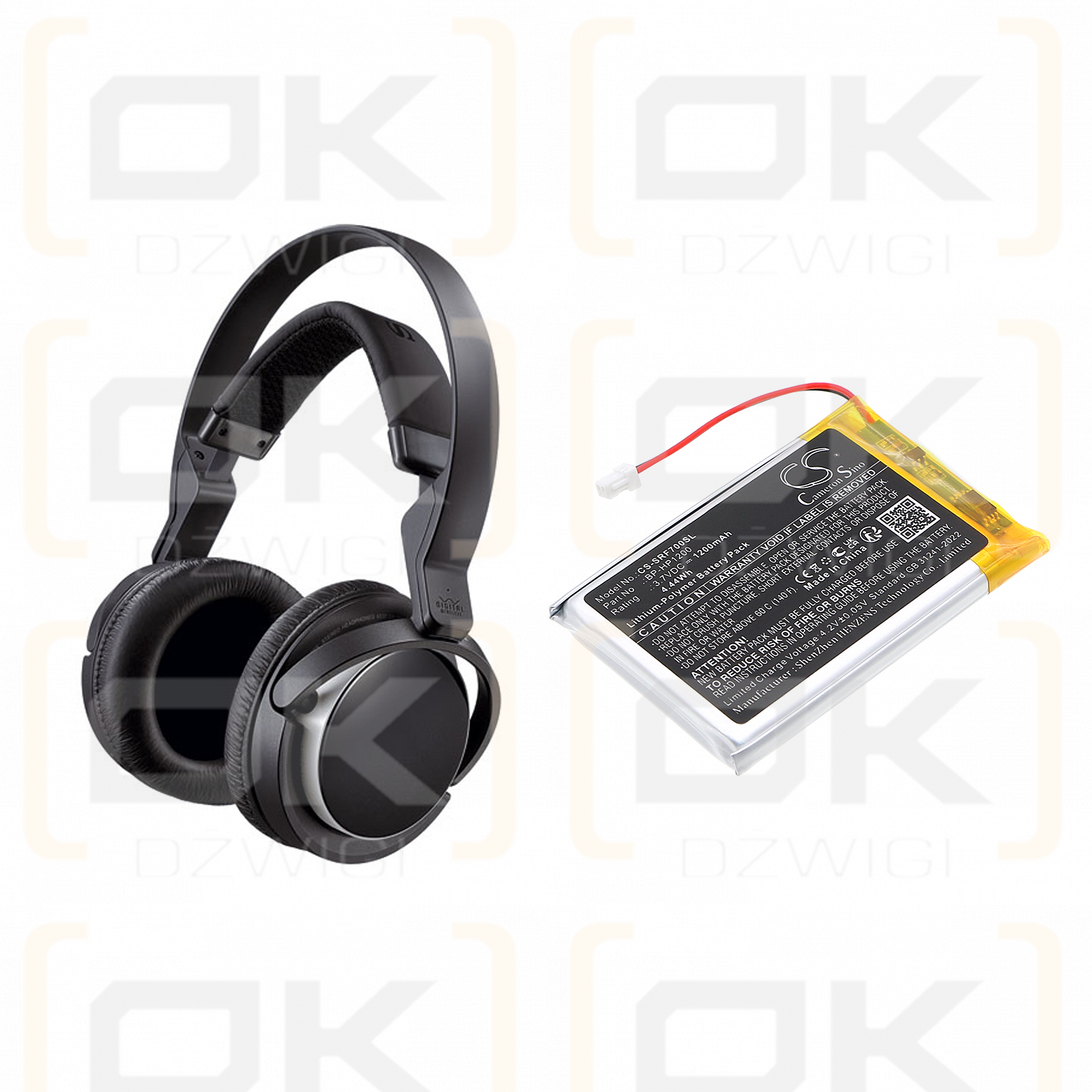 Sony MDR-RF7100 / BP-HP1200 1200mAh Li-Polymer 3.7V (Cameron Sino)