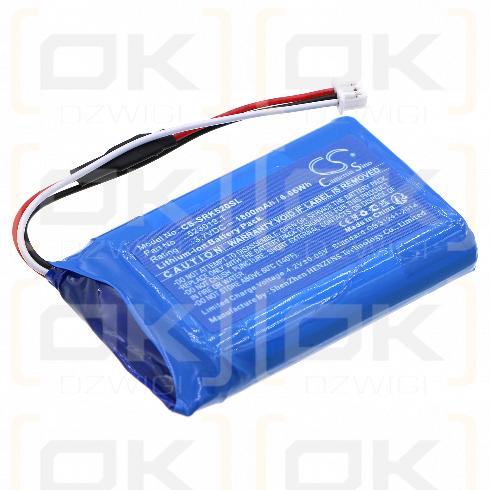 Systronik 23019 1800mAh Li-ion 3.7V (Cameron Sino)