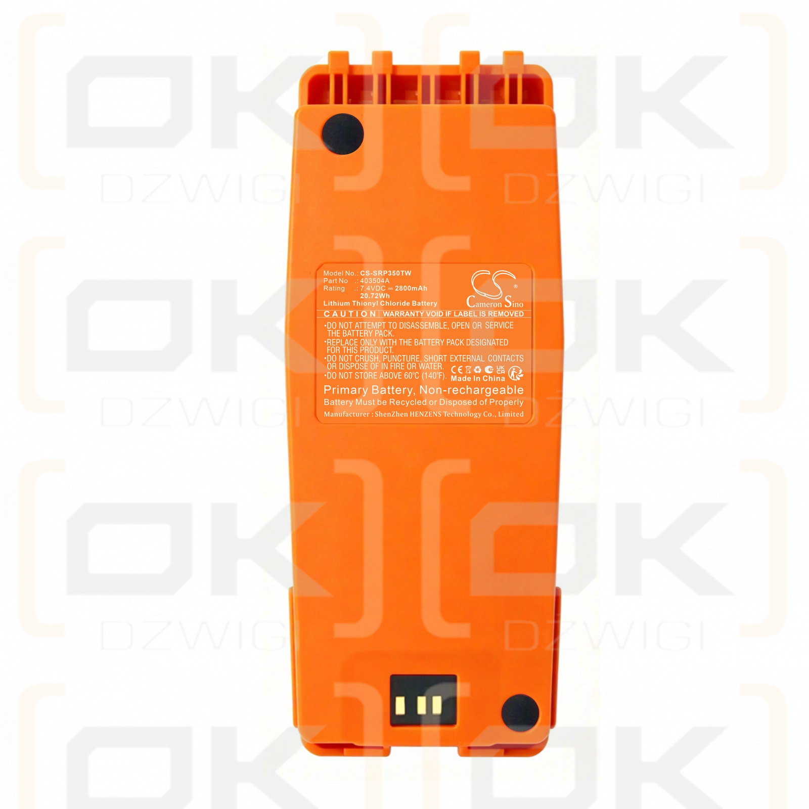 Batería de repuesto para SAILOR SP3560 / 403504A 2800mAh Li-SOCl2 7.4V (Cameron Sino)