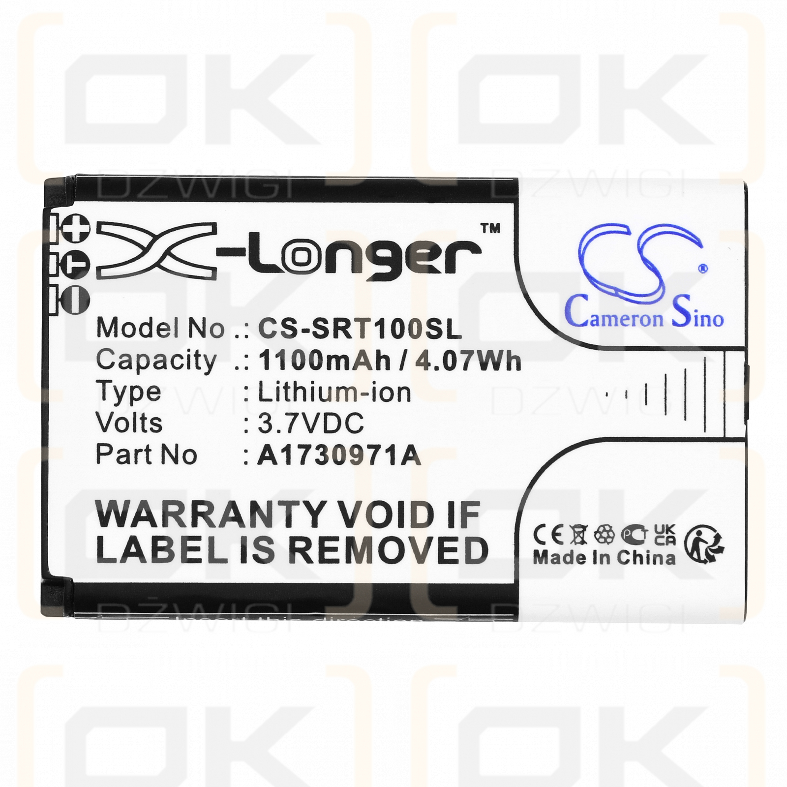 Sony EZW-RT10 / A1730971A 1100mAh Li-ion 3.7V (Cameron Sino)