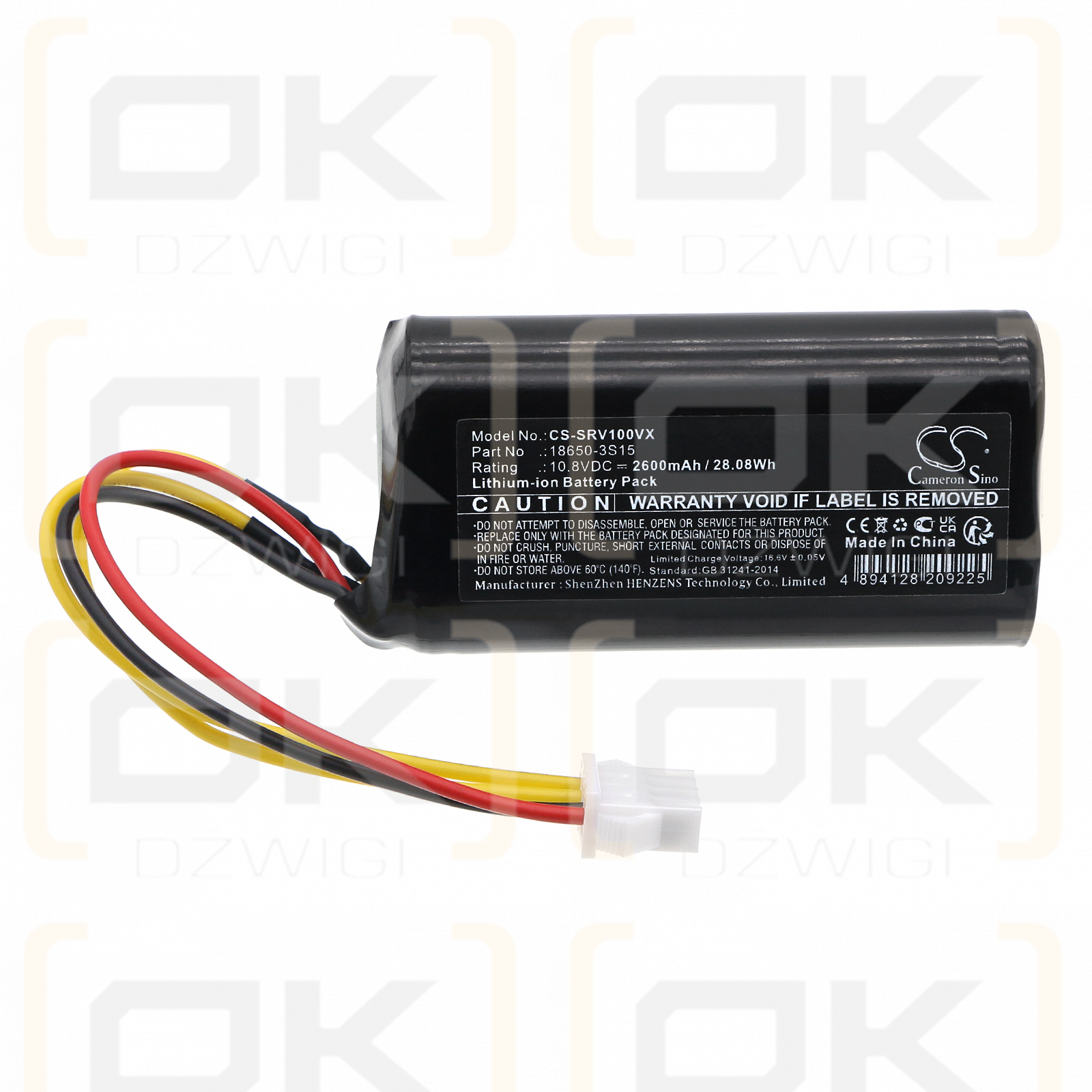 Sencor SRV 1000 / ML:18650-3S15 2600mAh Li-ion 10.8V (Cameron Sino)