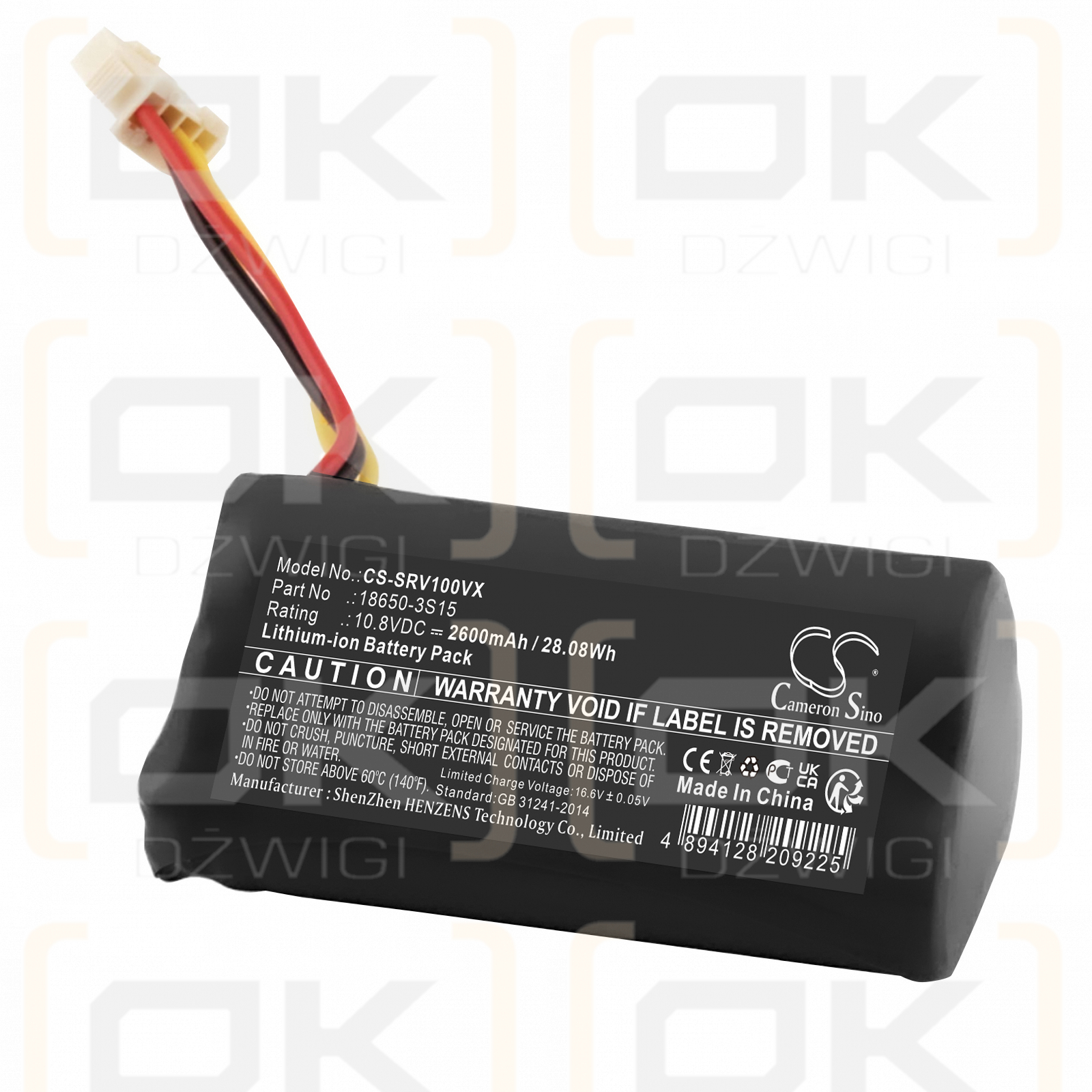 Sencor SRV 1000 / ML:18650-3S15 2600mAh Li-ion 10.8V (Cameron Sino)