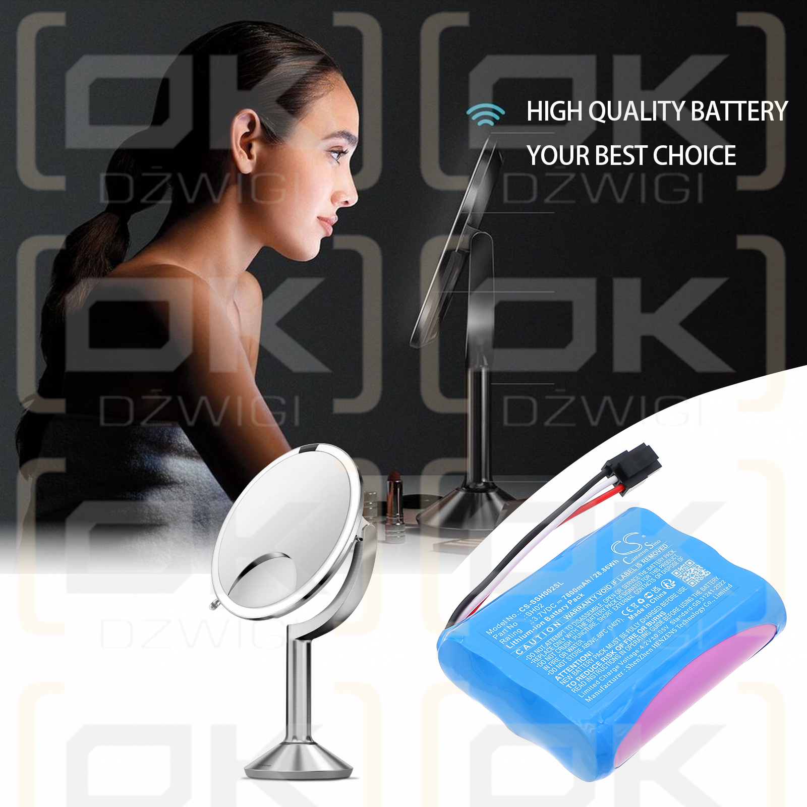 Simplehuman ST3024 / SH02 7800mAh Li-ion 3.7V (Cameron Sino)