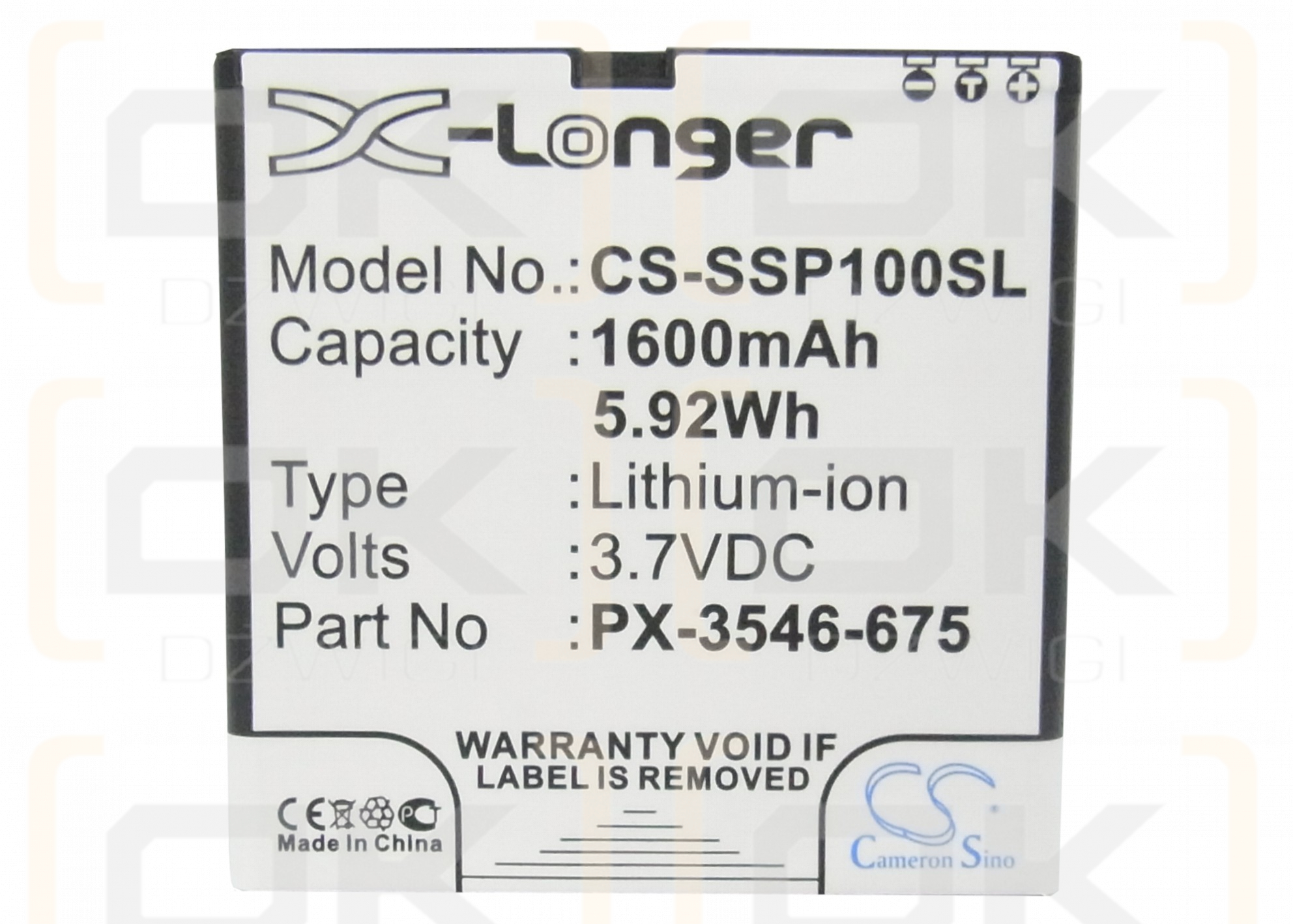 Simvalley SP-100 / PX-3546 1600 mAh Li-Ion 3,7 V (Cameron Sino)