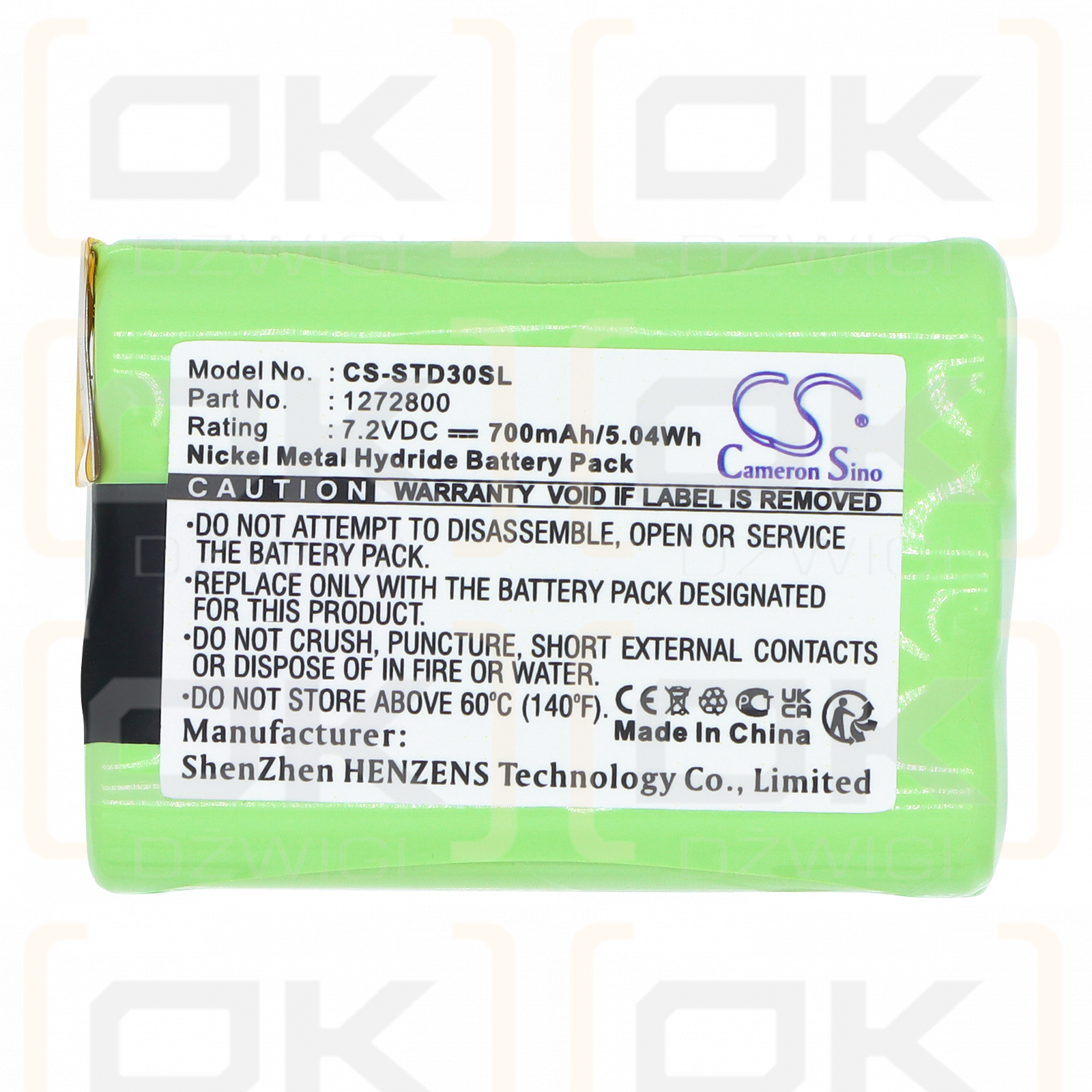 Transmisores portátiles Tri-Tronics Pro G3 / 1272800 700 mAh Ni-MH 7,2 V (Cameron Sino)