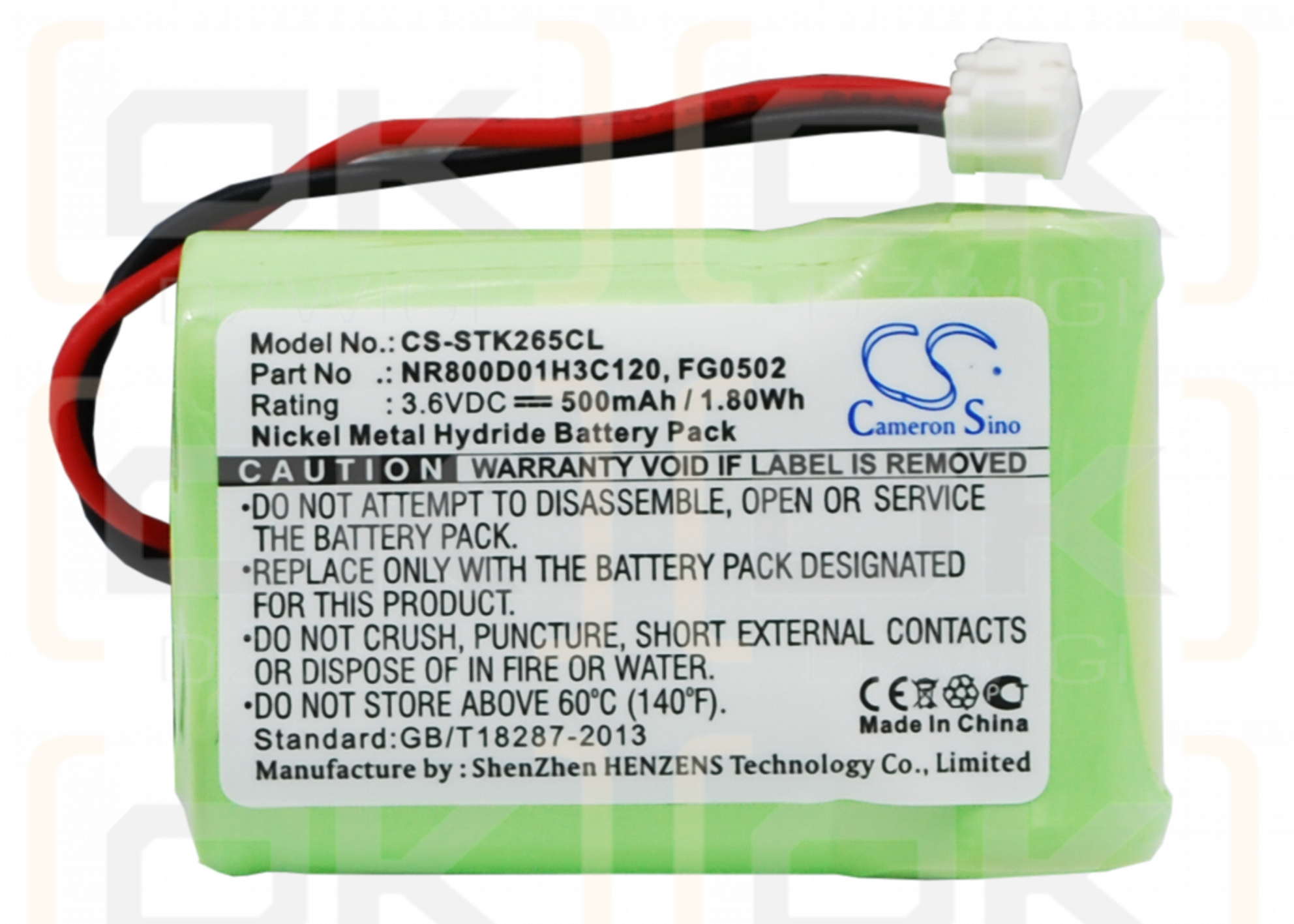 France Telecom Amarys 465SF / NR800D01H3C120 500mAh Ni-MH 3.6V (Cameron Sino)