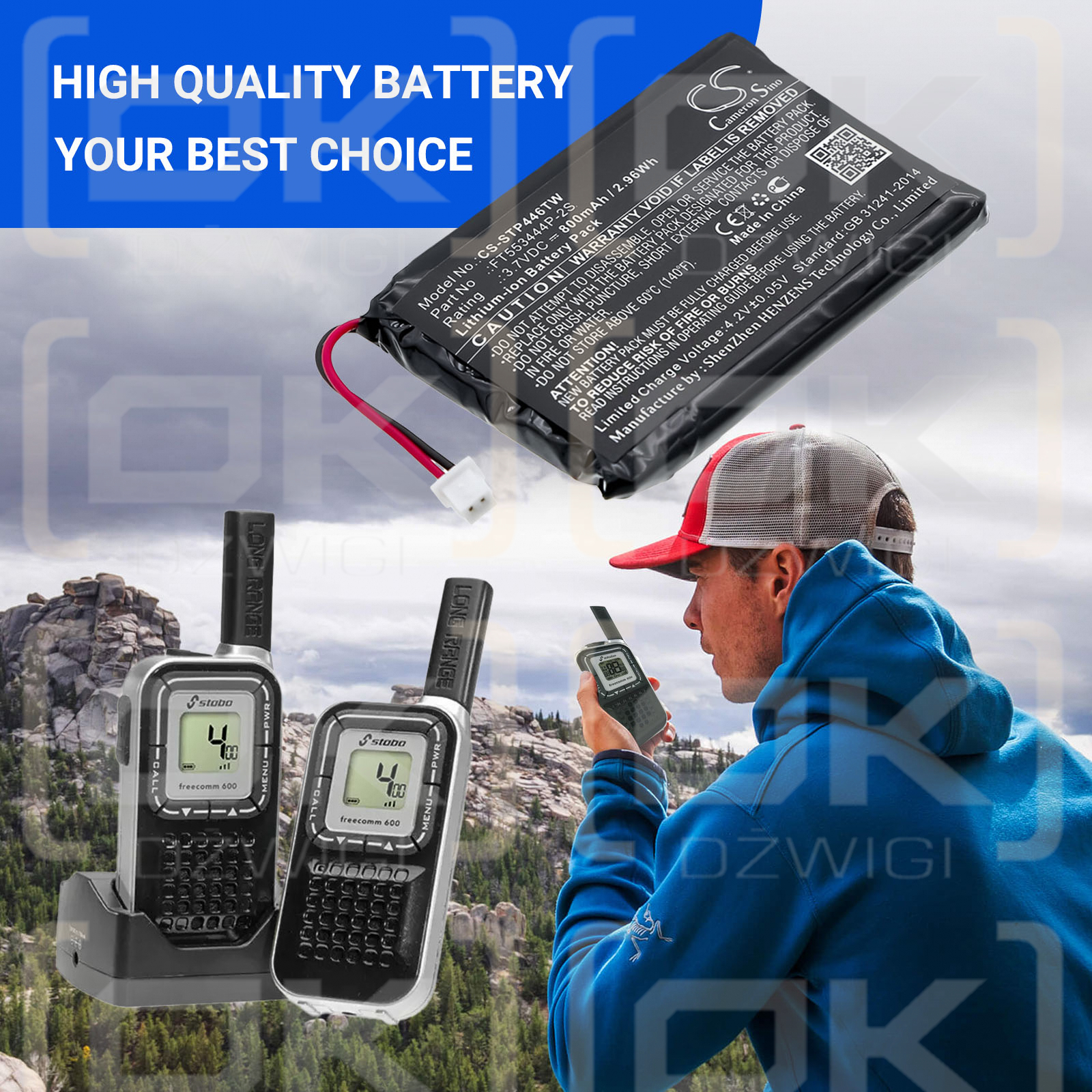 Stabo Freecomm 850 / FT553444P-2S 800 мАч литий-ионный 3,7 В (Cameron Sino)