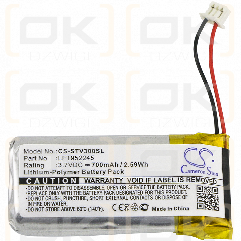 Stageclix Jack V4 transmitter / LFT952245 700mAh Li-Polymer 3.7V (Cameron Sino)